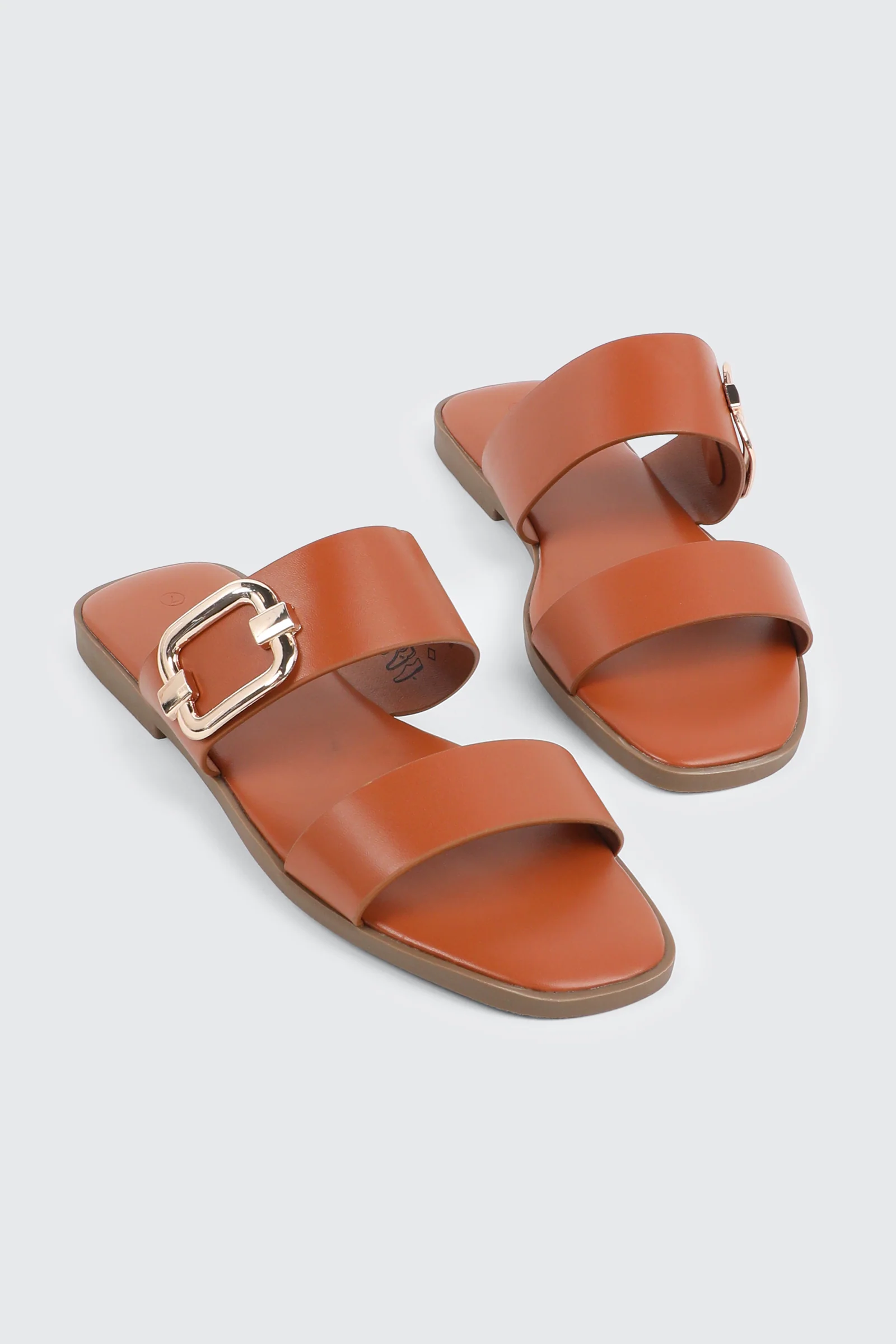 Flat Sandals with Chunky Buckle Detail - Image 2