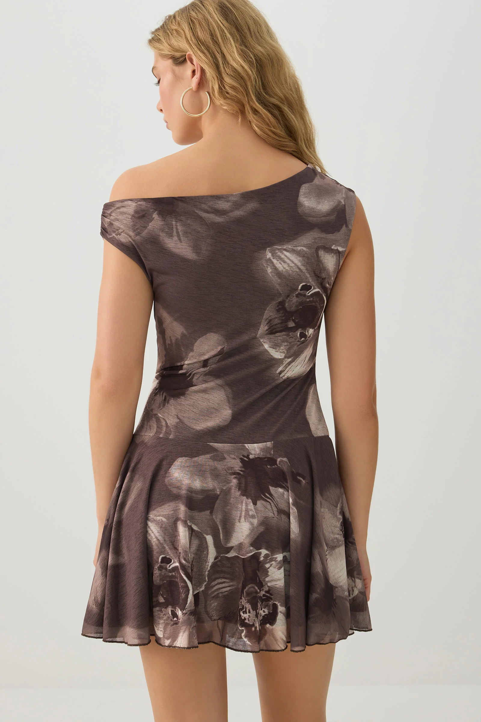 Floral Cowl Neck Mini Dress - Image 5