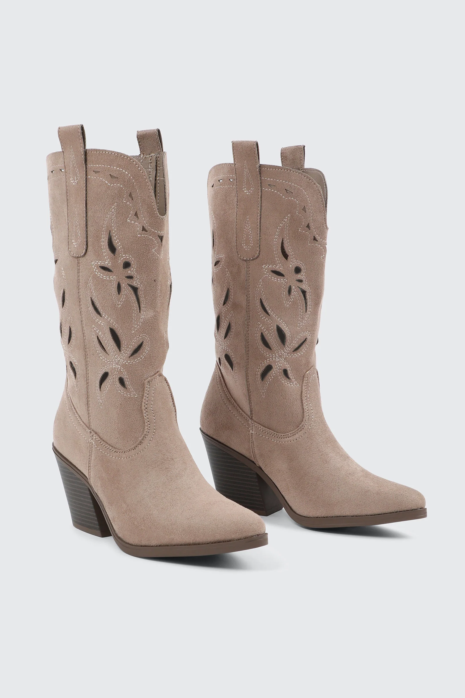 Floral Cutout Cowboy Boots - Image 2