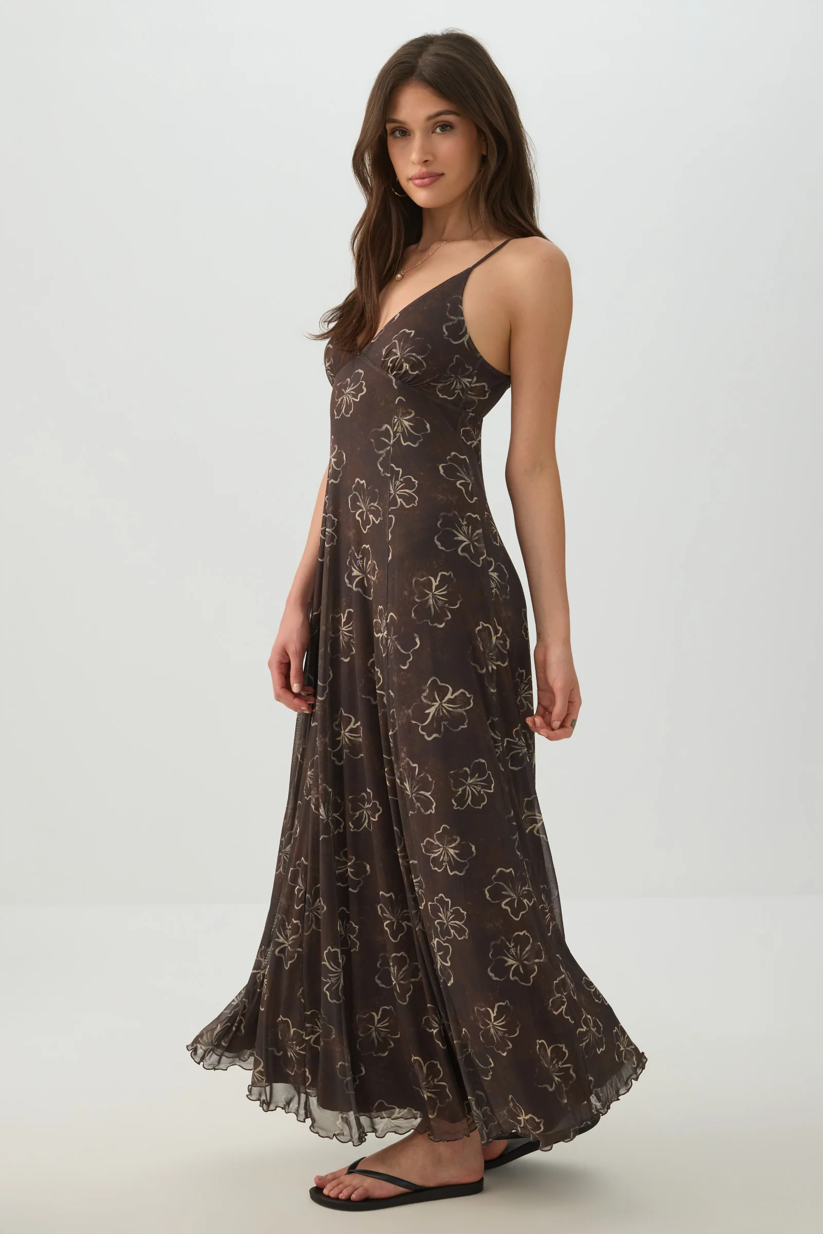 Floral Mesh Maxi Dress - Image 3