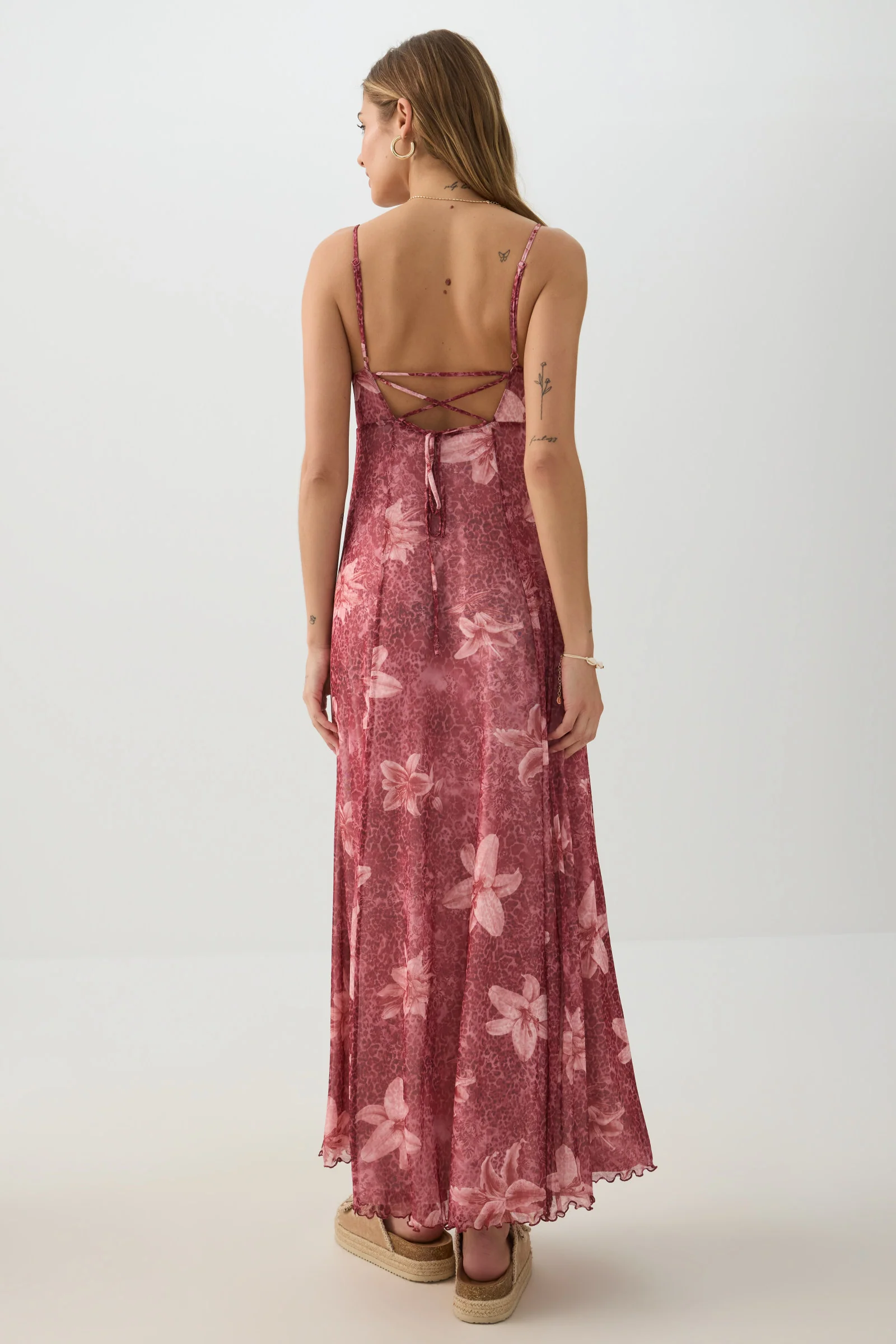 Floral Mesh Maxi Dress - Image 5
