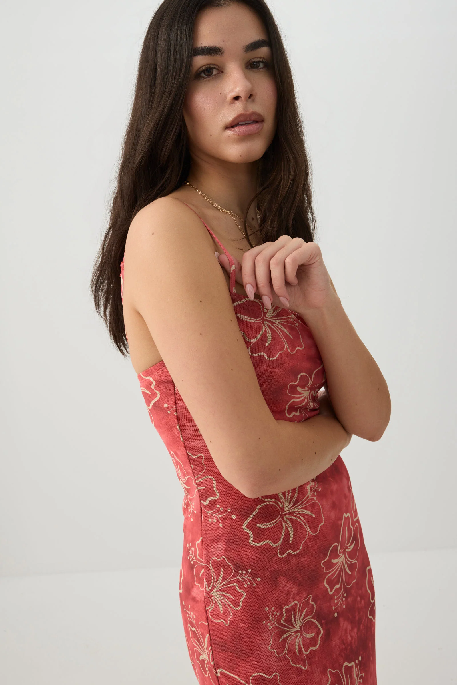 Floral Mesh Midi Dress - Image 2