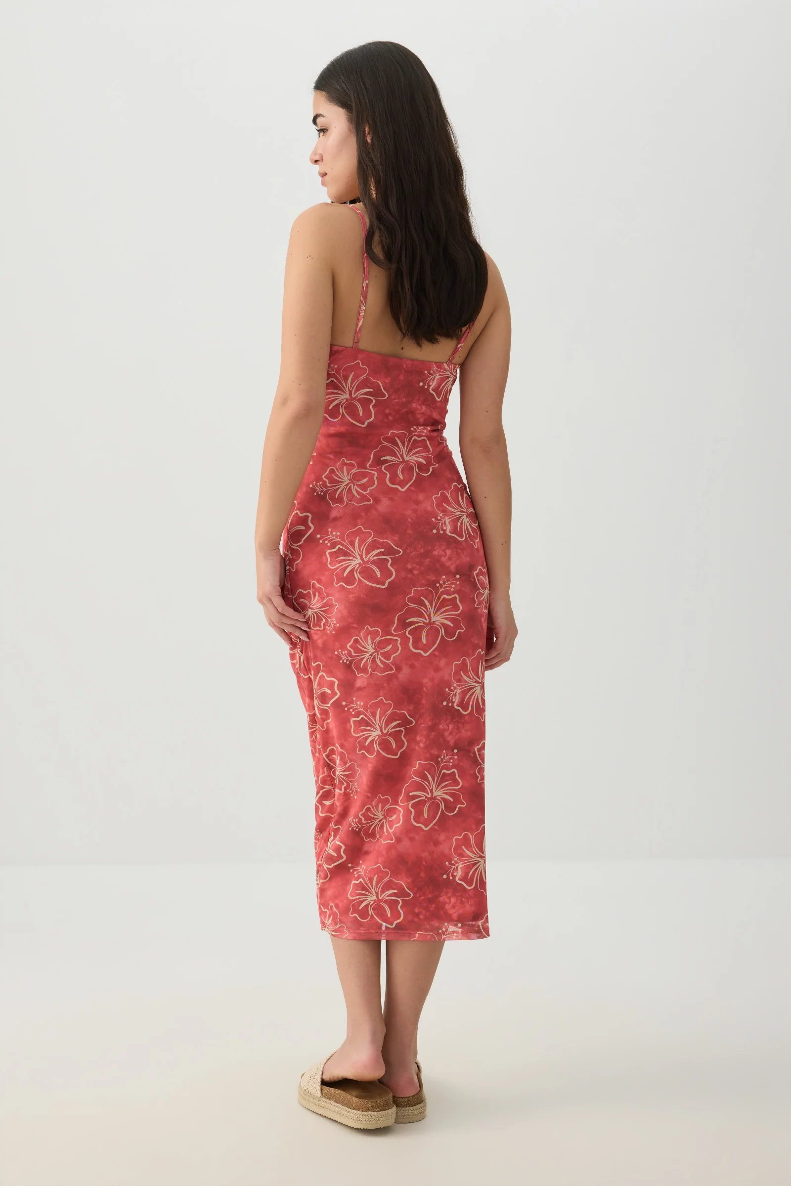 Floral Mesh Midi Dress - Image 4