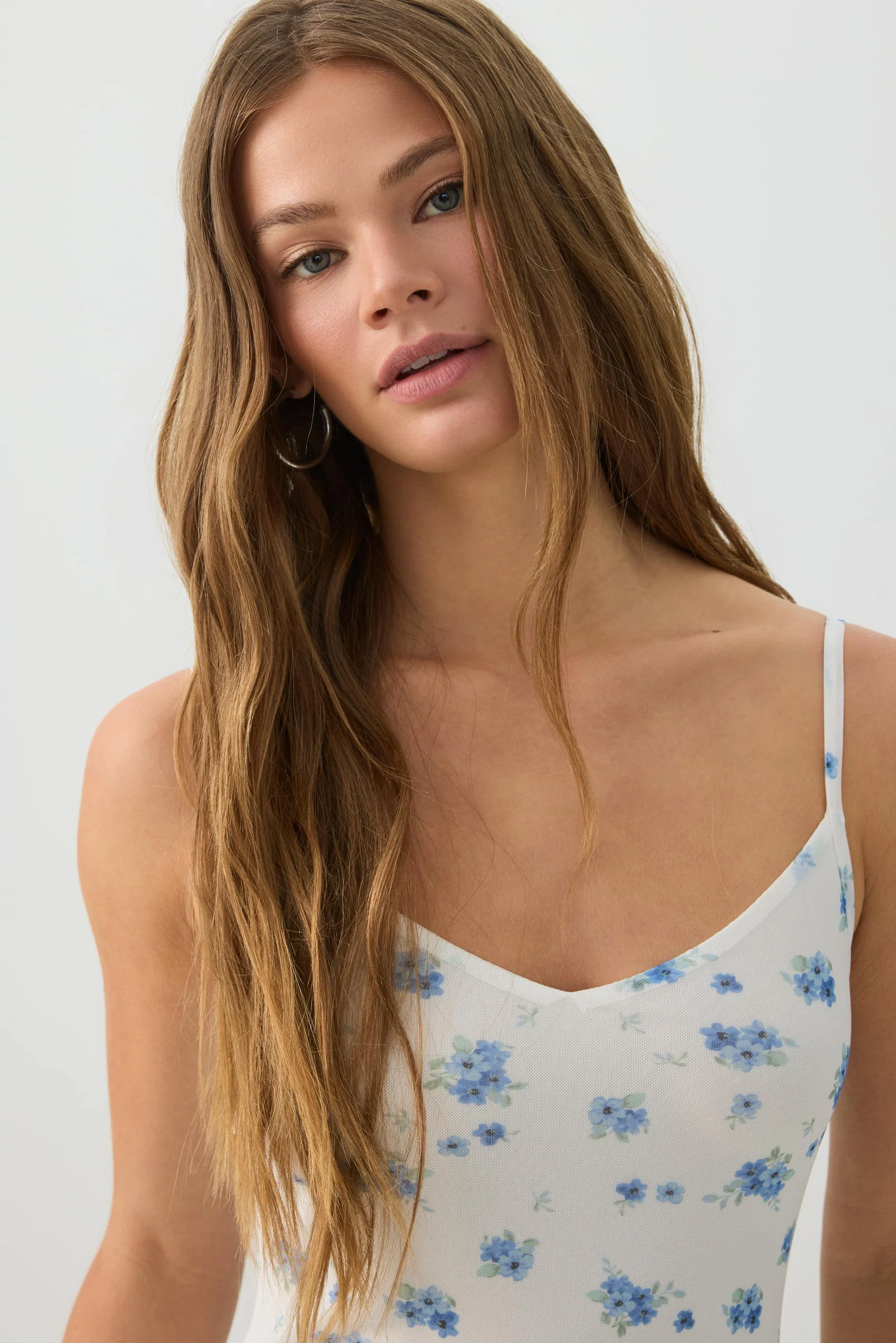 Floral Mesh Ruffle Maxi Dress - Image 3