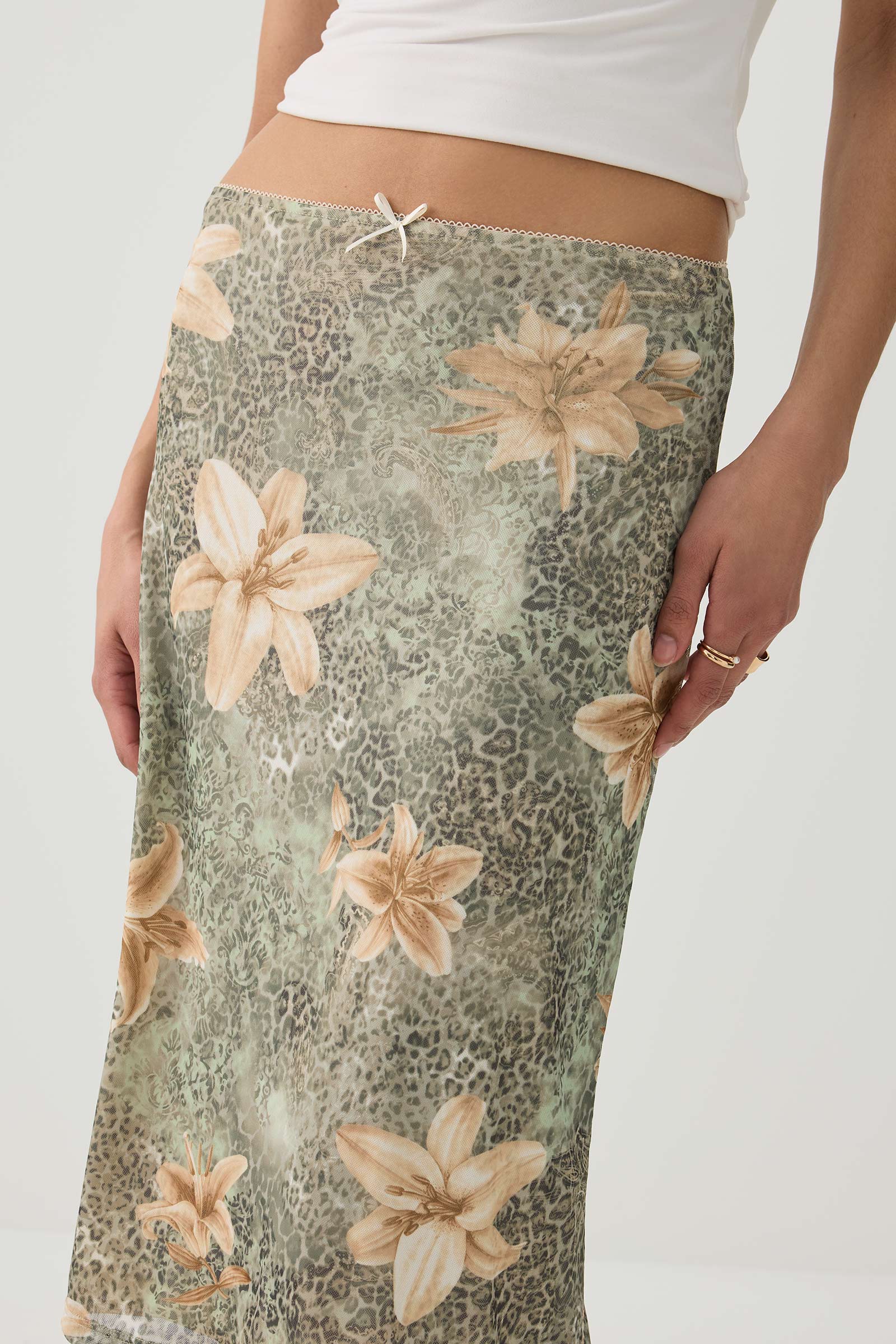 Floral Mesh Skirt - Image 3