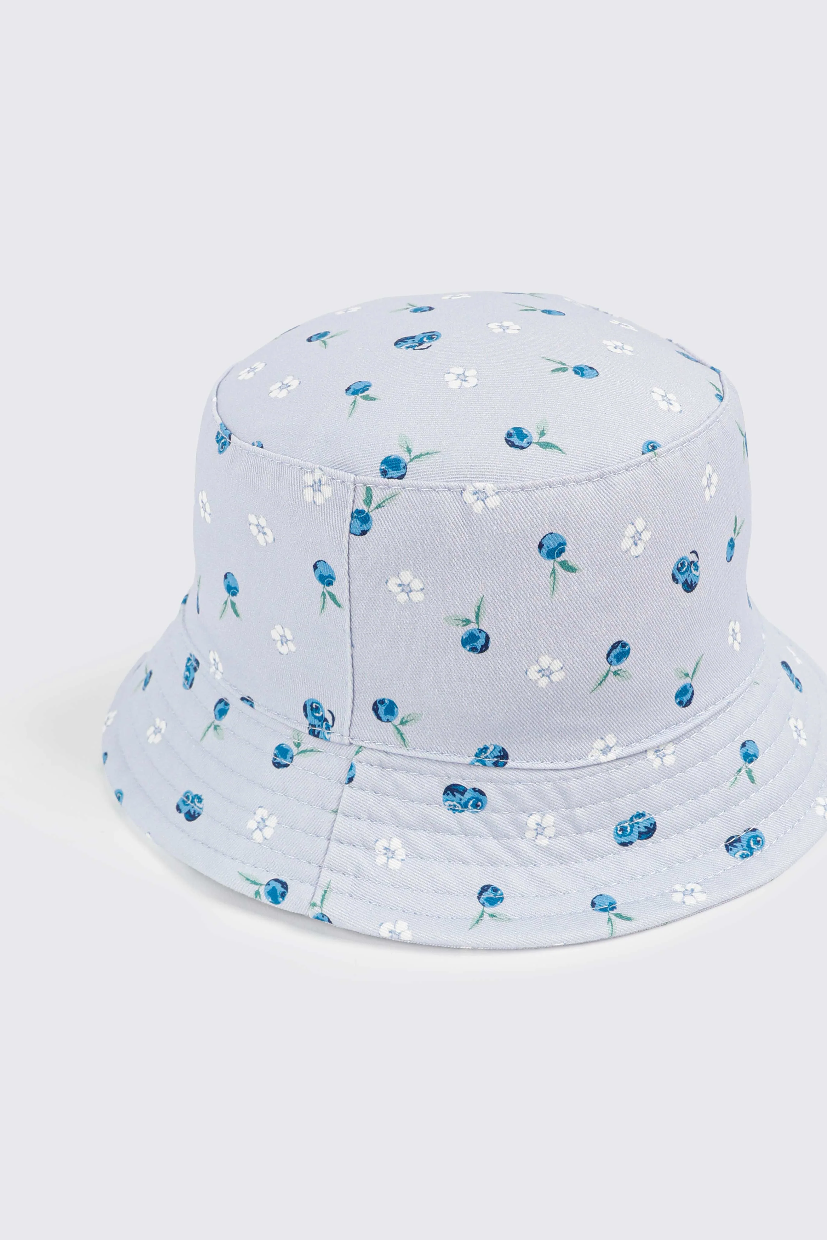 Flower and Blueberry Print Bucket Hat - Image 2