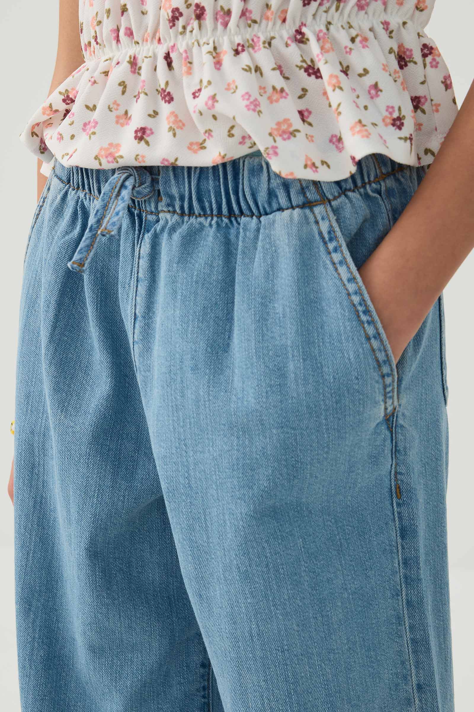 Flowy Denim Pants - Image 3