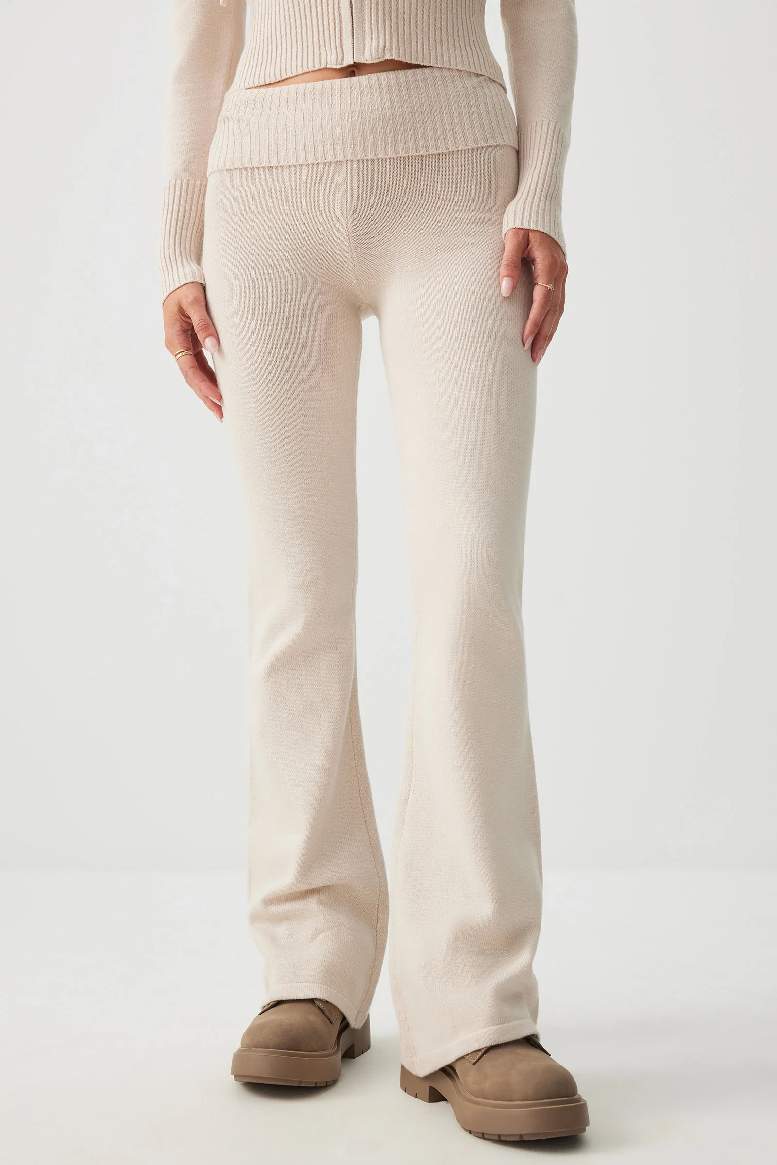 Fold Over Flare Leg Pants - Image 2