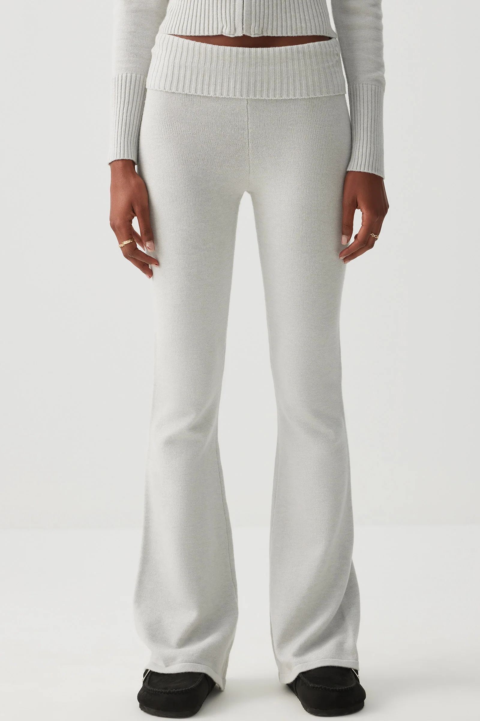 Fold Over Flare Leg Pants - Image 2