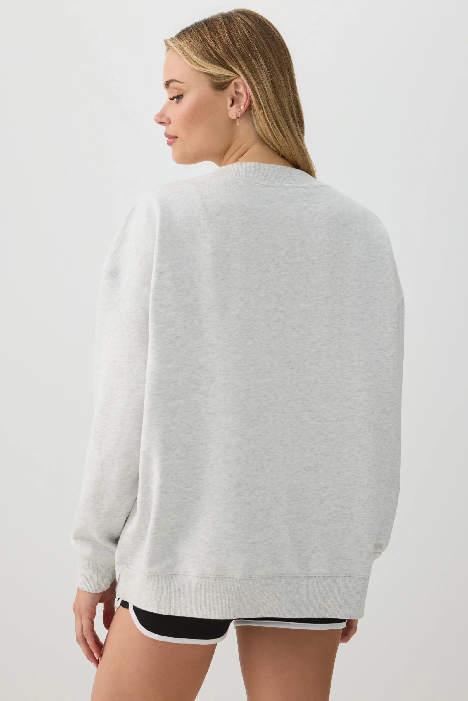 French Terry Oversized V-Neck Sweatshirt - Image 4