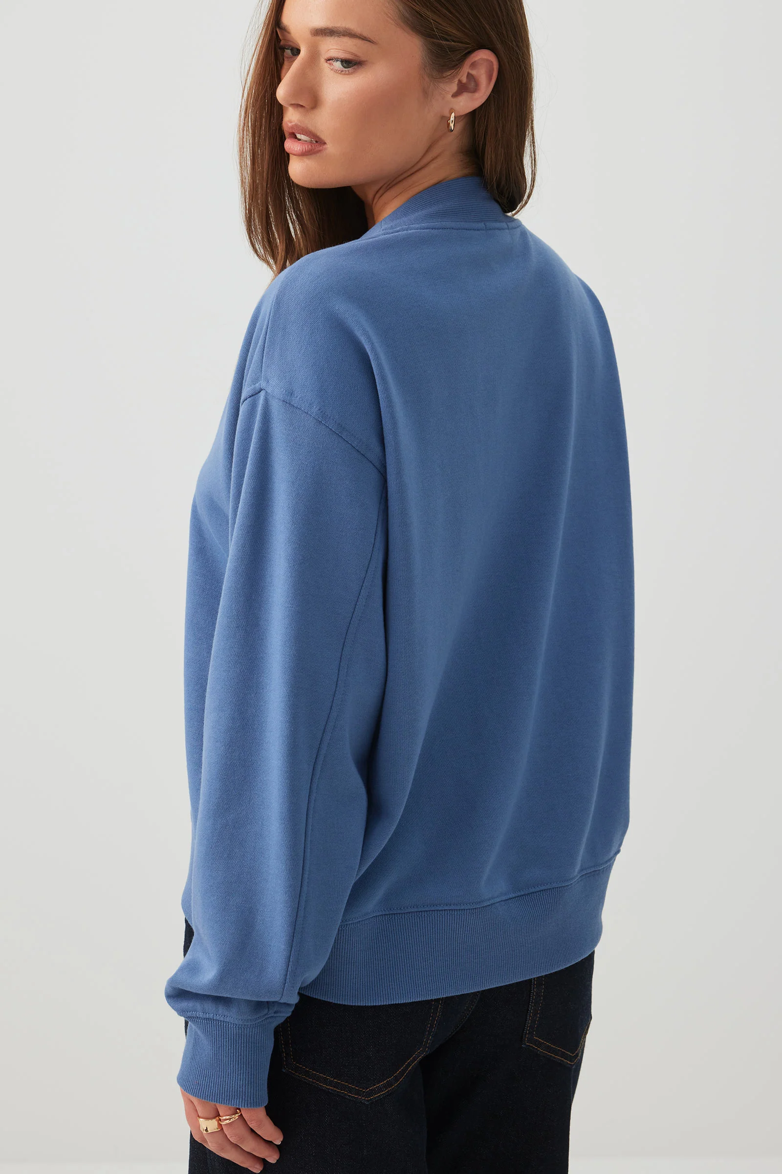 French Terry V-Neck Sweatshirt - Image 4