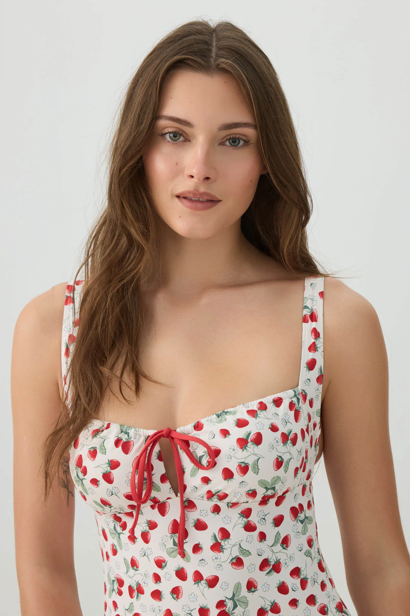 Fruit Print Milkmaid One Piece Swimsuit - Image 2