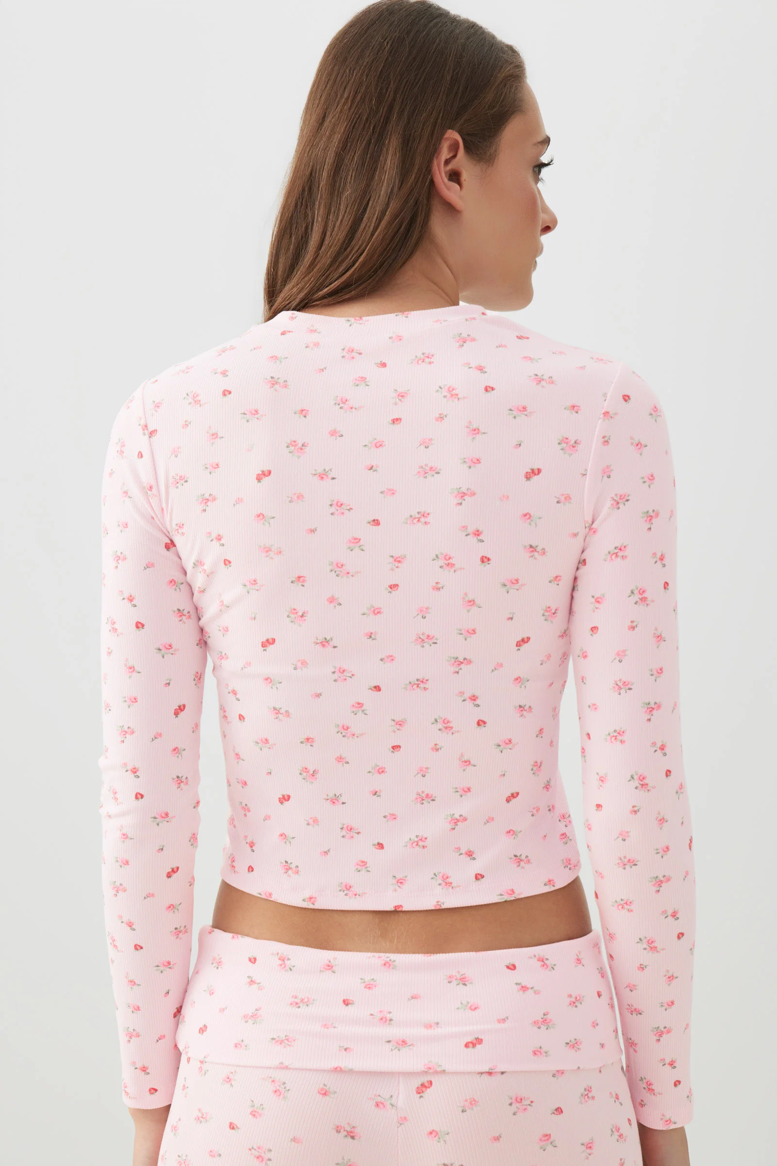 Fruit Print Super Soft Rib PJ Top - Image 4