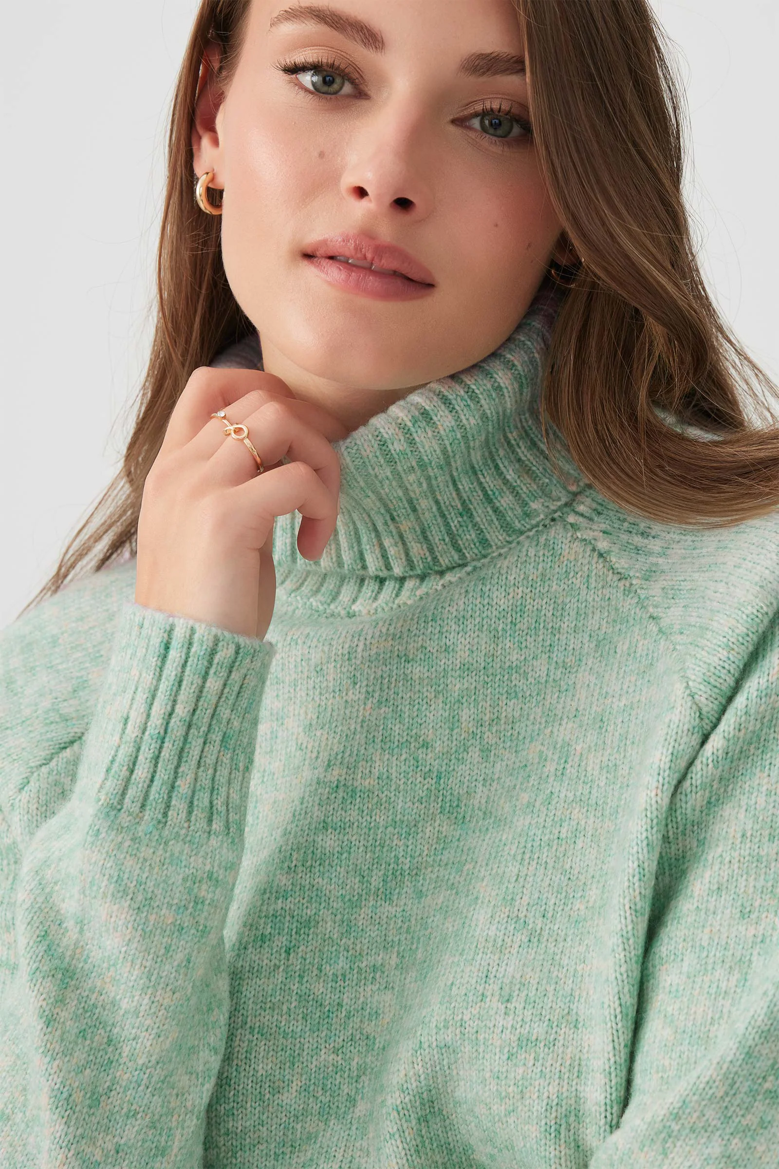 Fuzzy Knit Turtleneck Sweater - Image 2