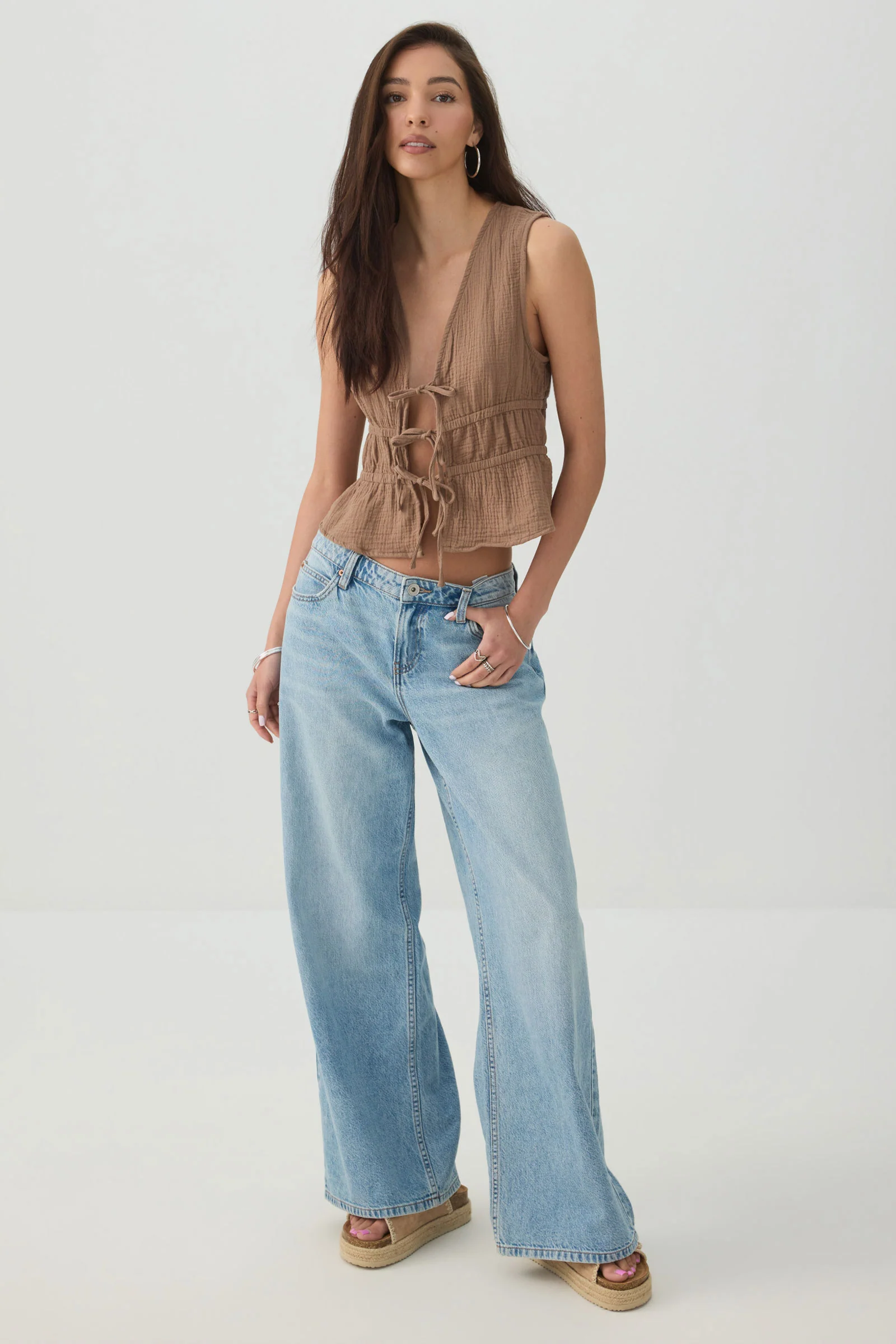 Gauze Tie-Front Top - Image 2