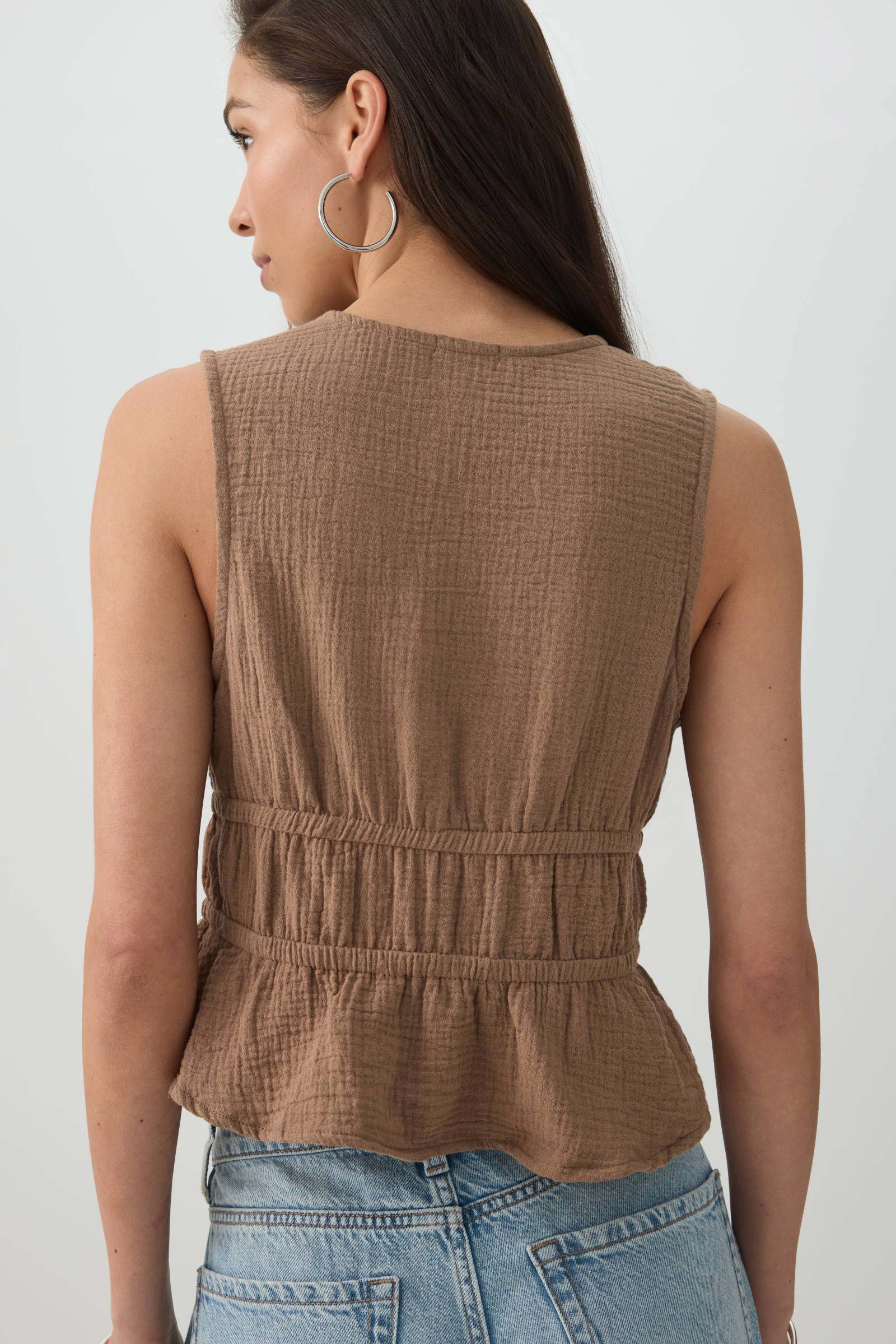 Gauze Tie-Front Top - Image 4