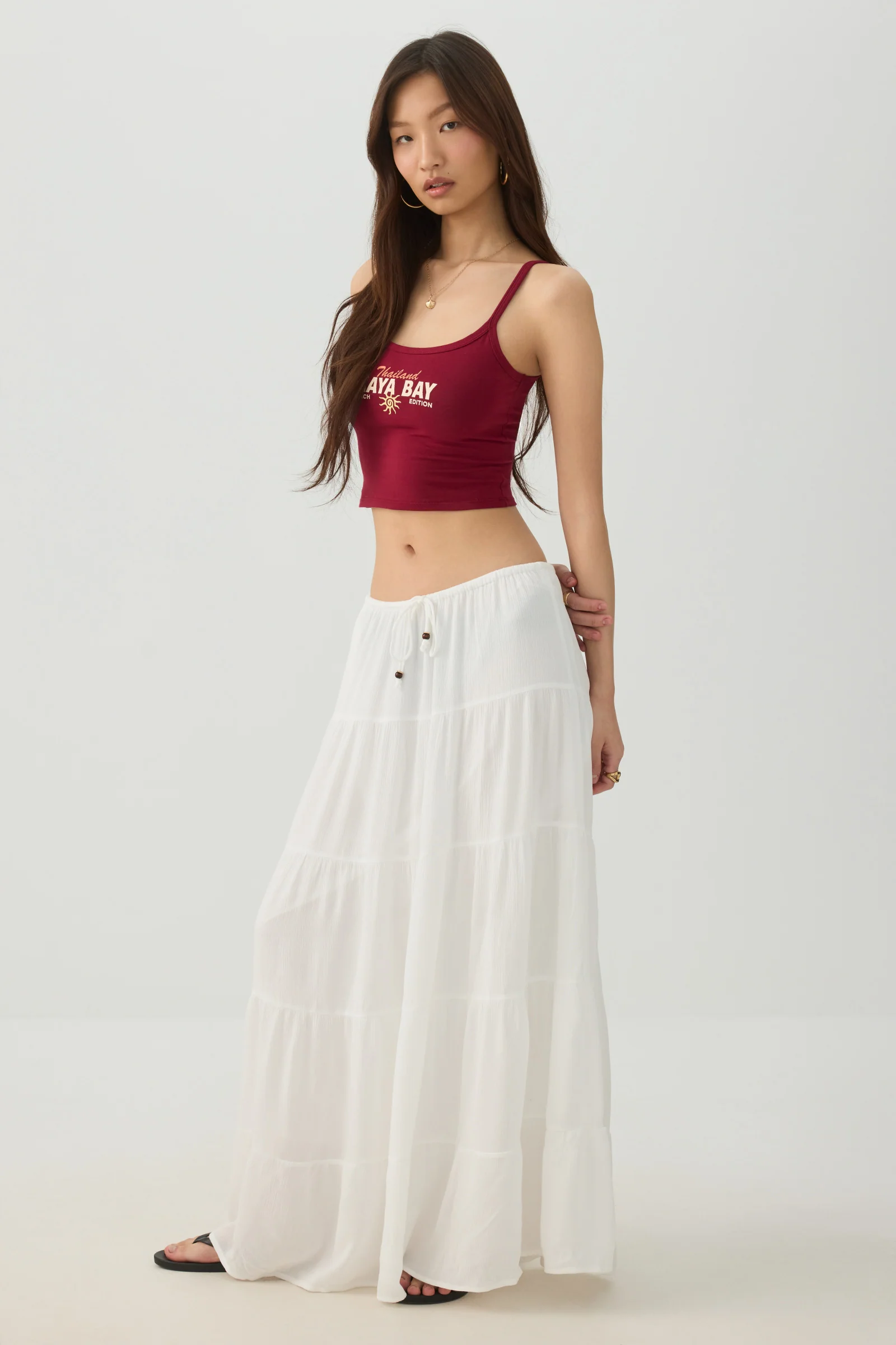 Graphic Ribbed Crop Tank Top - Image 2
