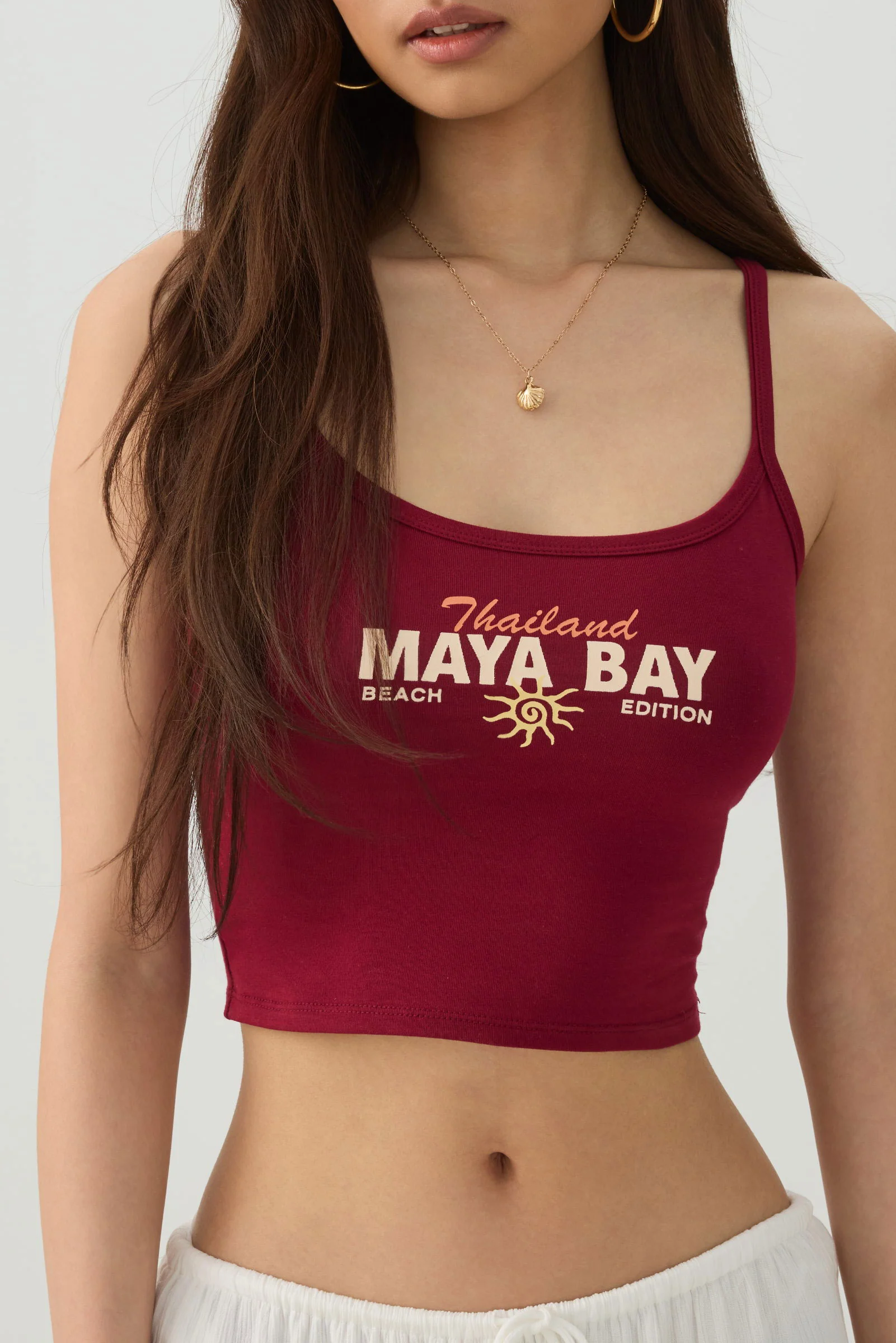 Graphic Ribbed Crop Tank Top - Image 3