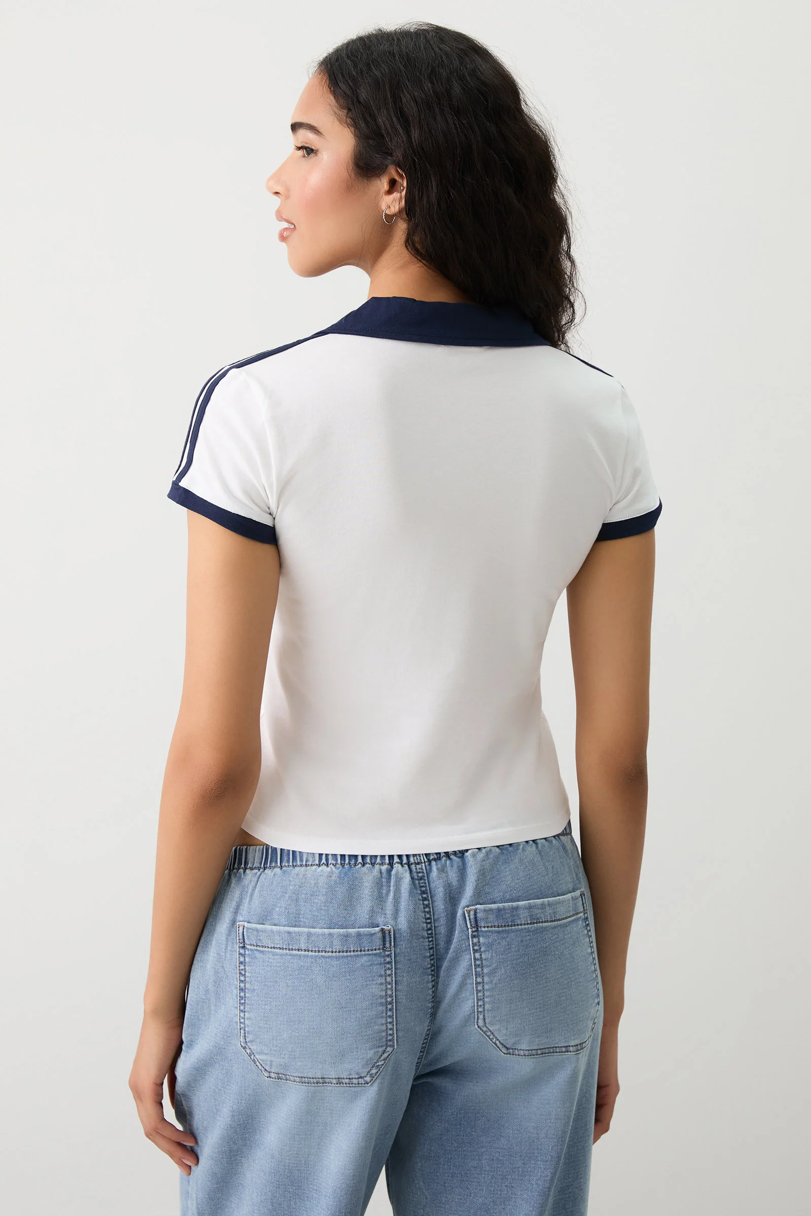 Graphic Striped Polo Shirt - Image 4