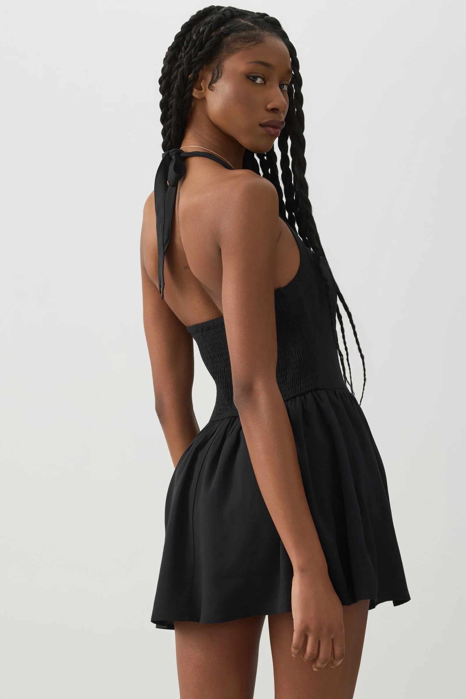 Halter Mini Dress with Built-in Shorts - Image 4