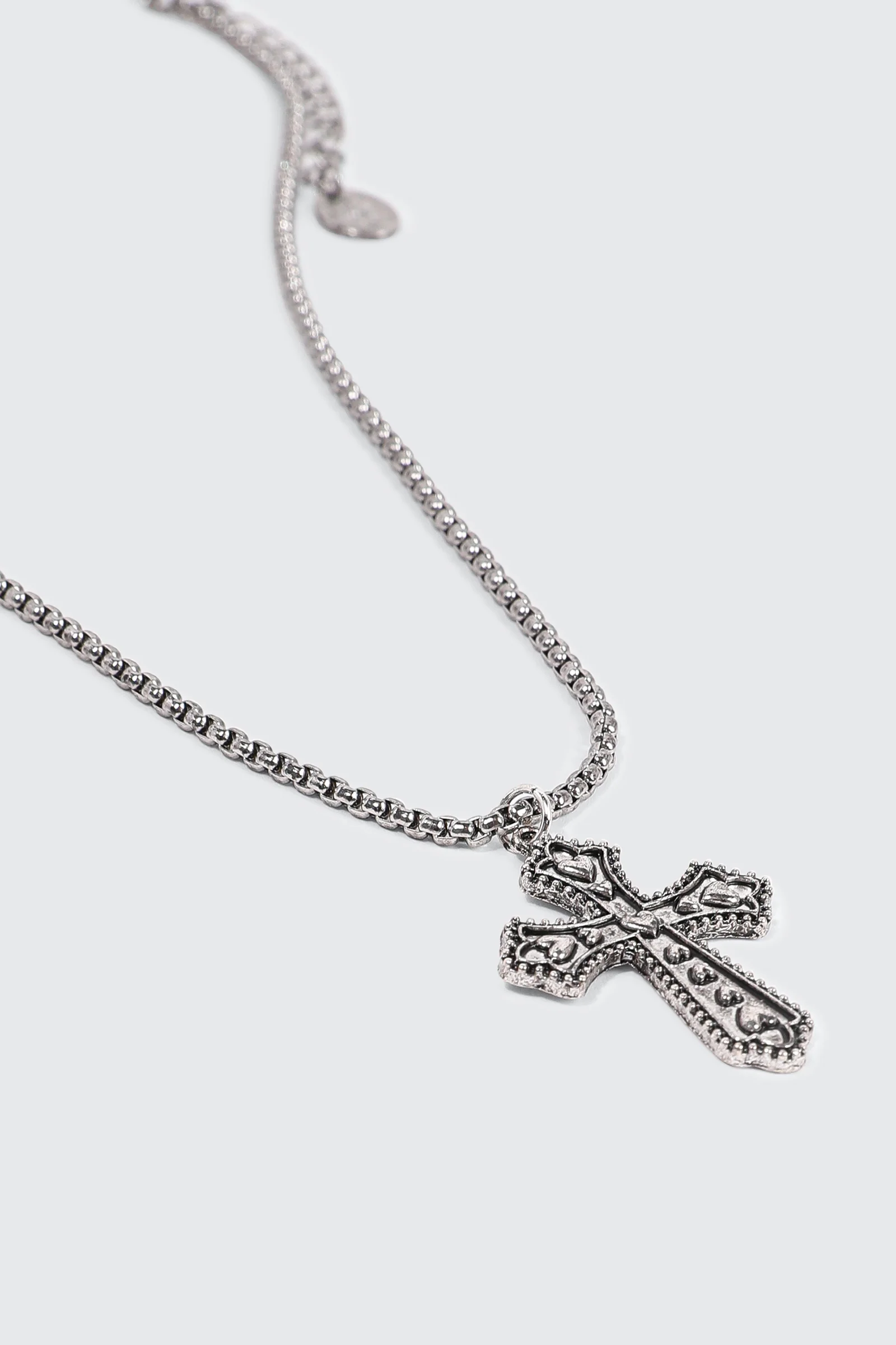 Heart Embossed Cross Necklace - Image 2