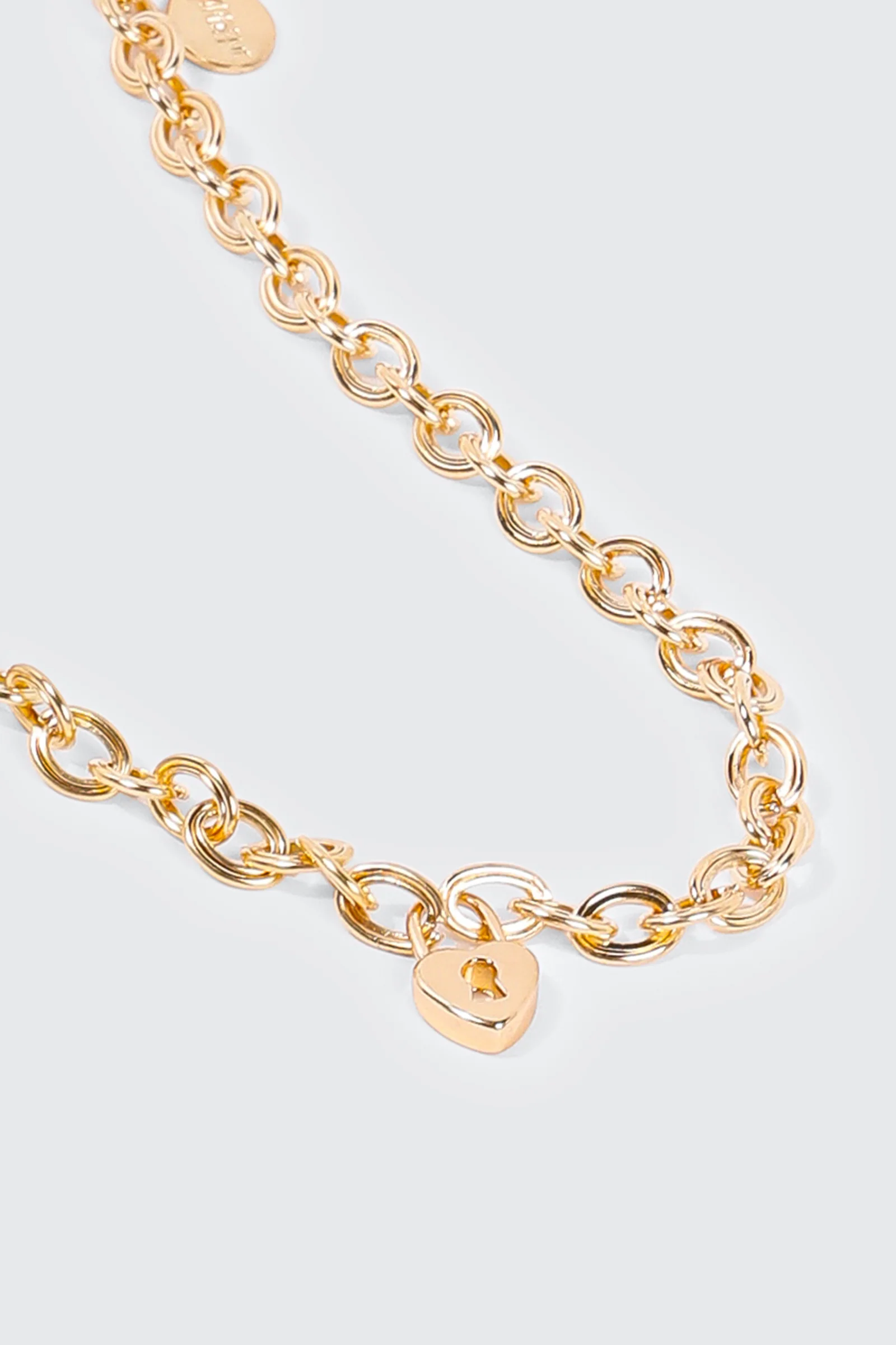 Heart Lock Chunky Chain Necklace - Image 2