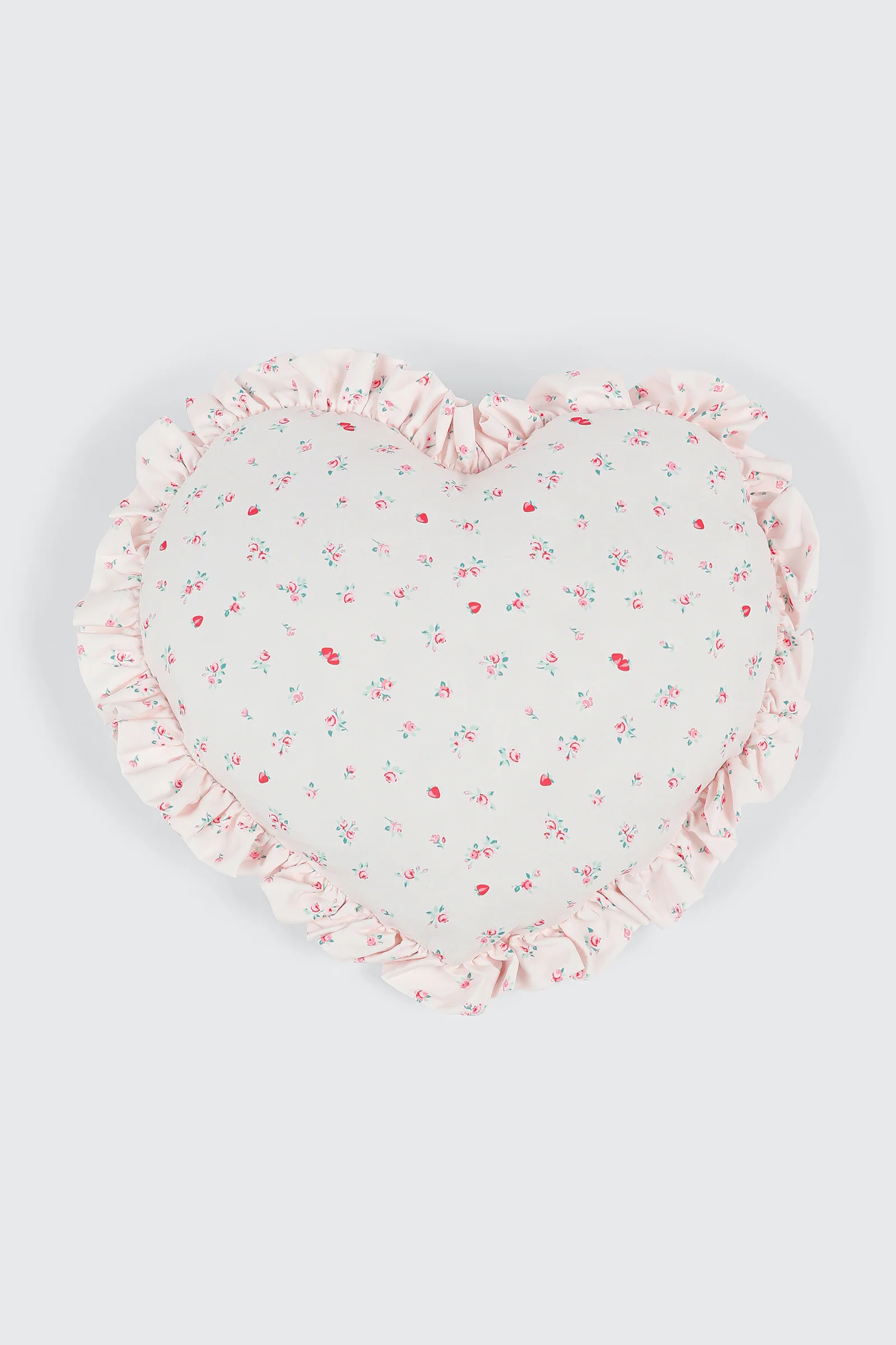 Heart Strawberry Print Pillow