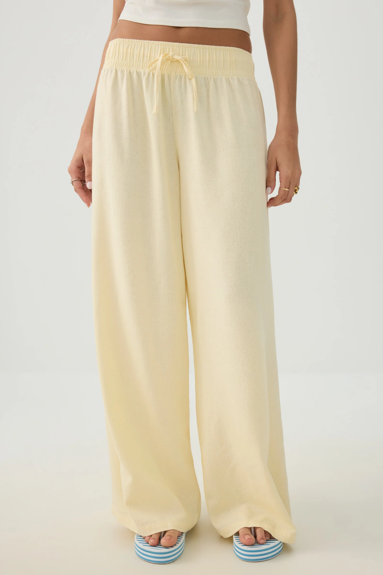 High Rise Linen Blend Pants - Image 3