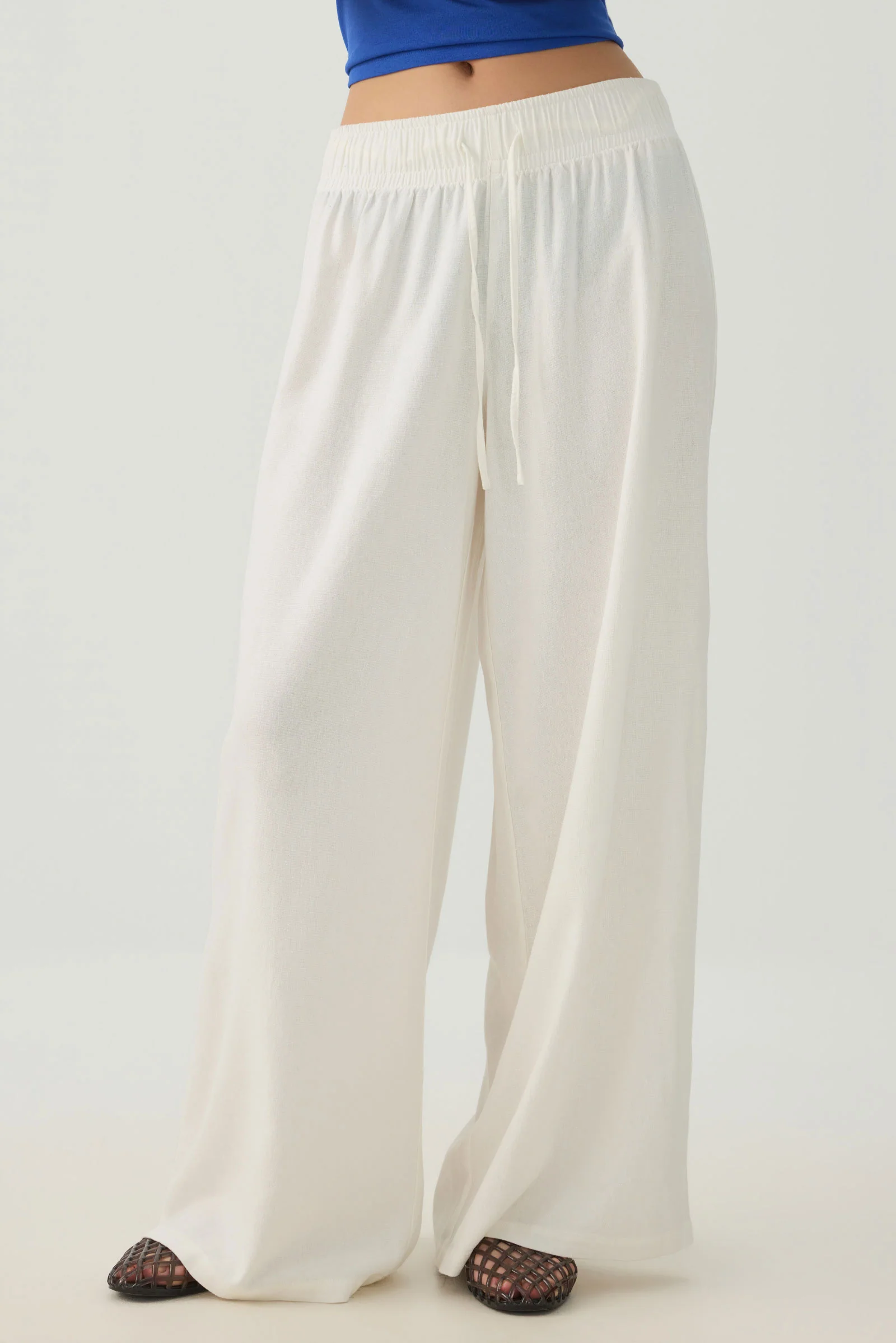 High Rise Linen Blend Pants - Image 3