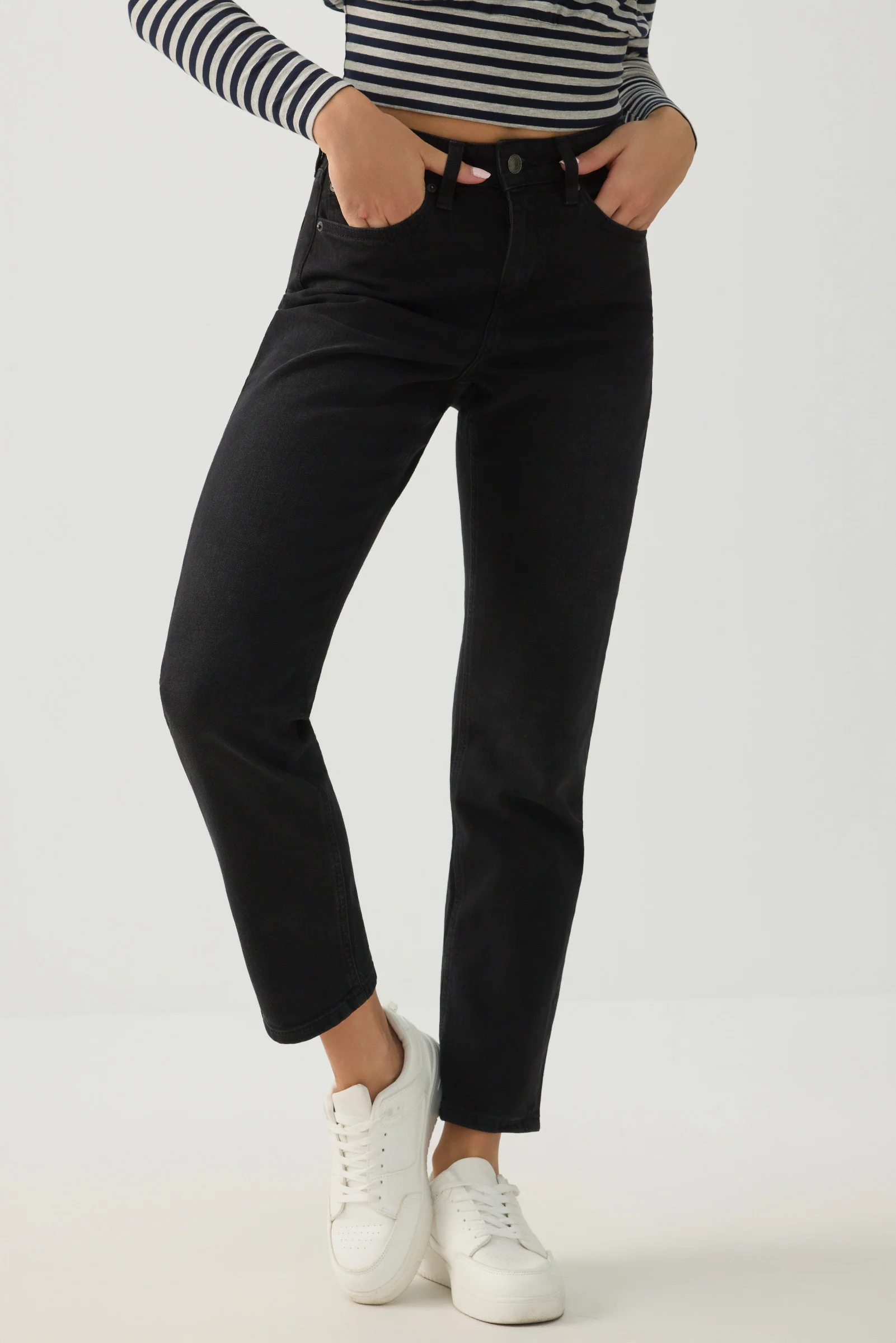 High Rise Slim Straight Jeans - Image 2