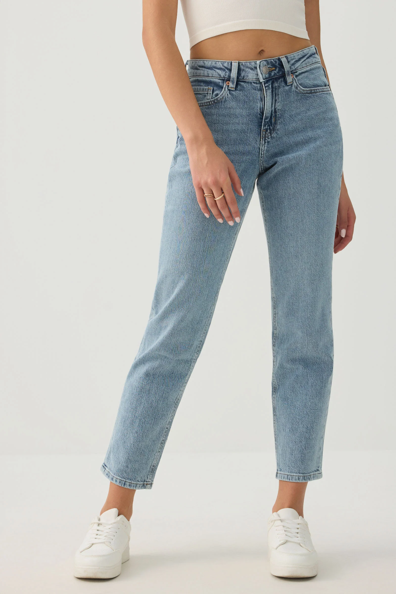 High Rise Slim Straight Jeans - Image 2