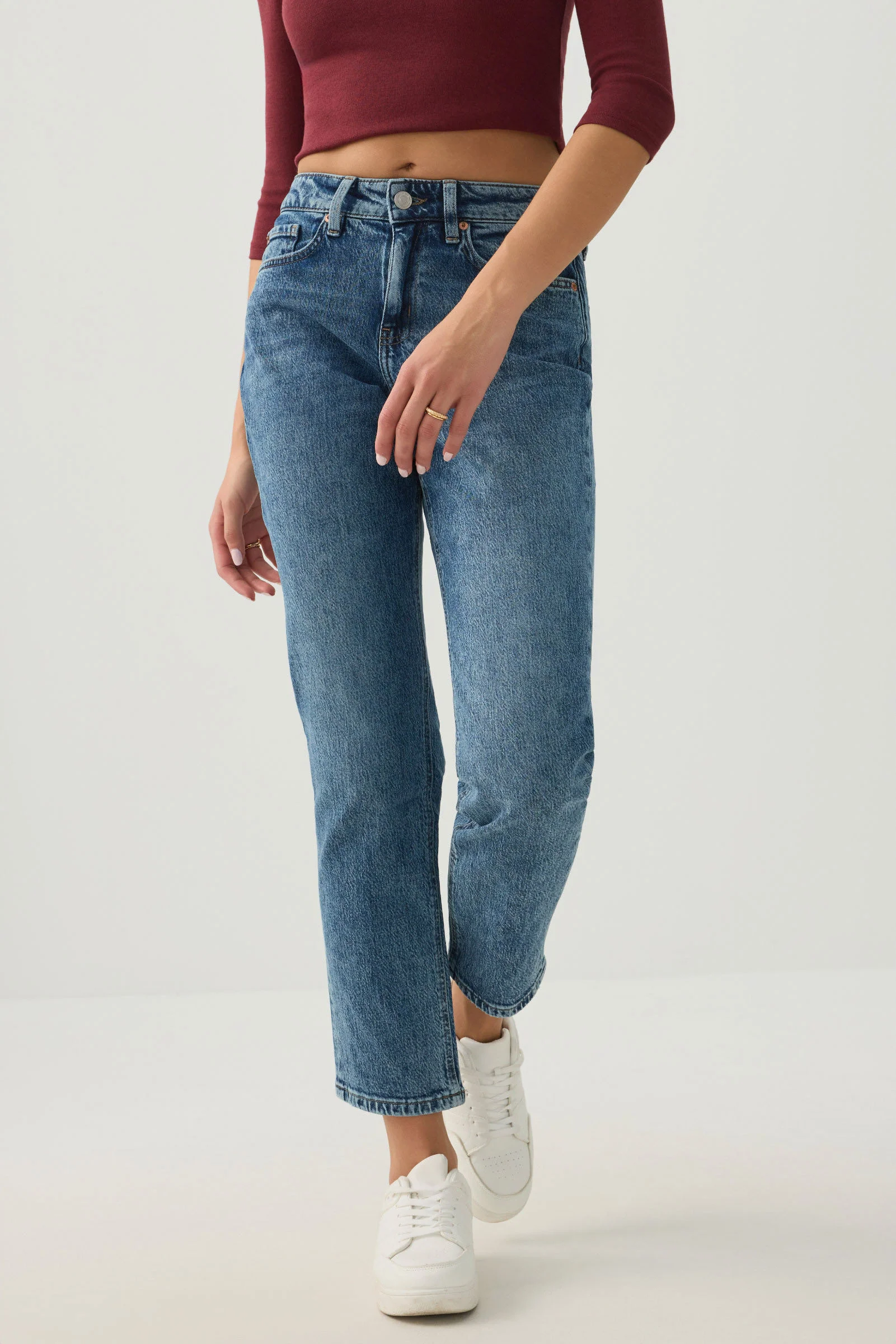 High Rise Slim Straight Jeans - Image 2