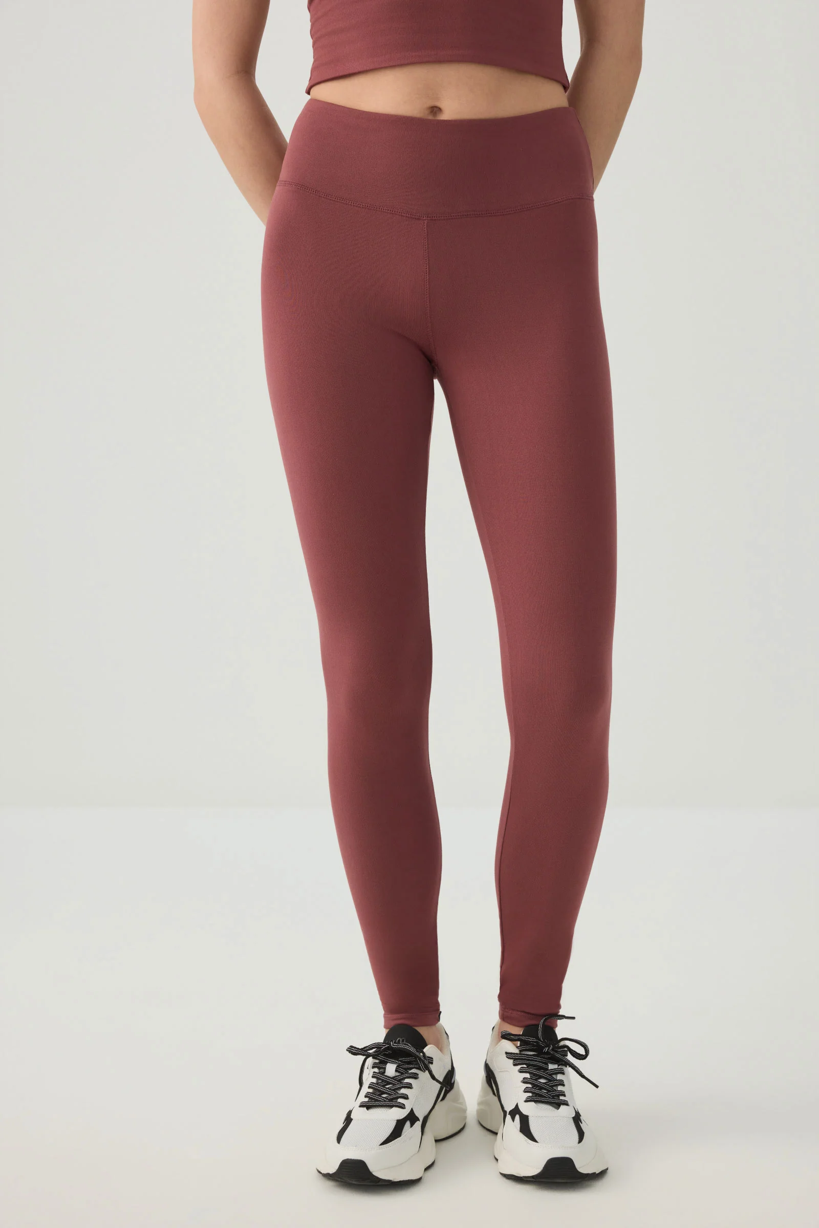 High Waisted Ribbed Leggings - Image 3