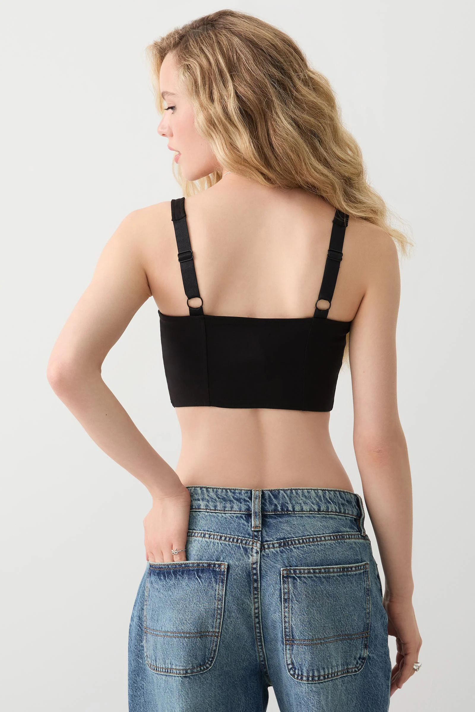 Hook & Eye Corset with Lace Trim - Image 4