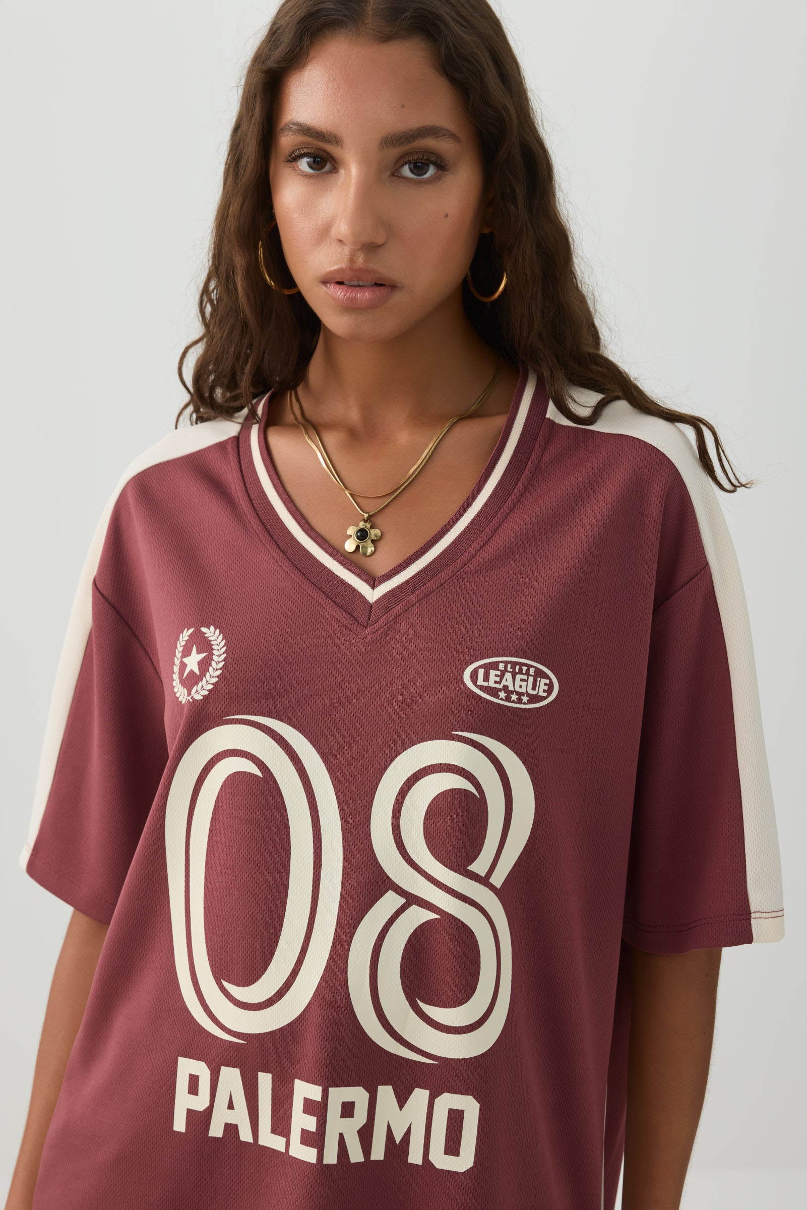 Italy Knit Mesh V Neck Sport Top - Image 3