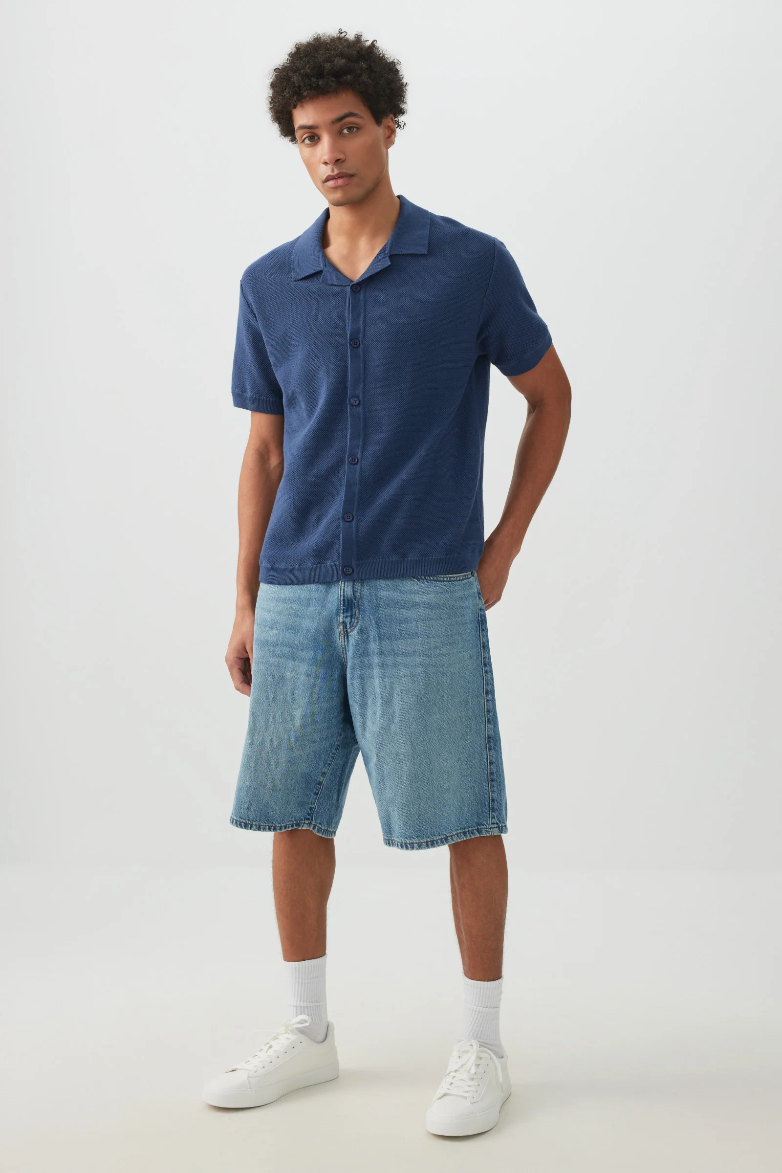 Johnny Collar Short Sleeve Sweater - Image 2