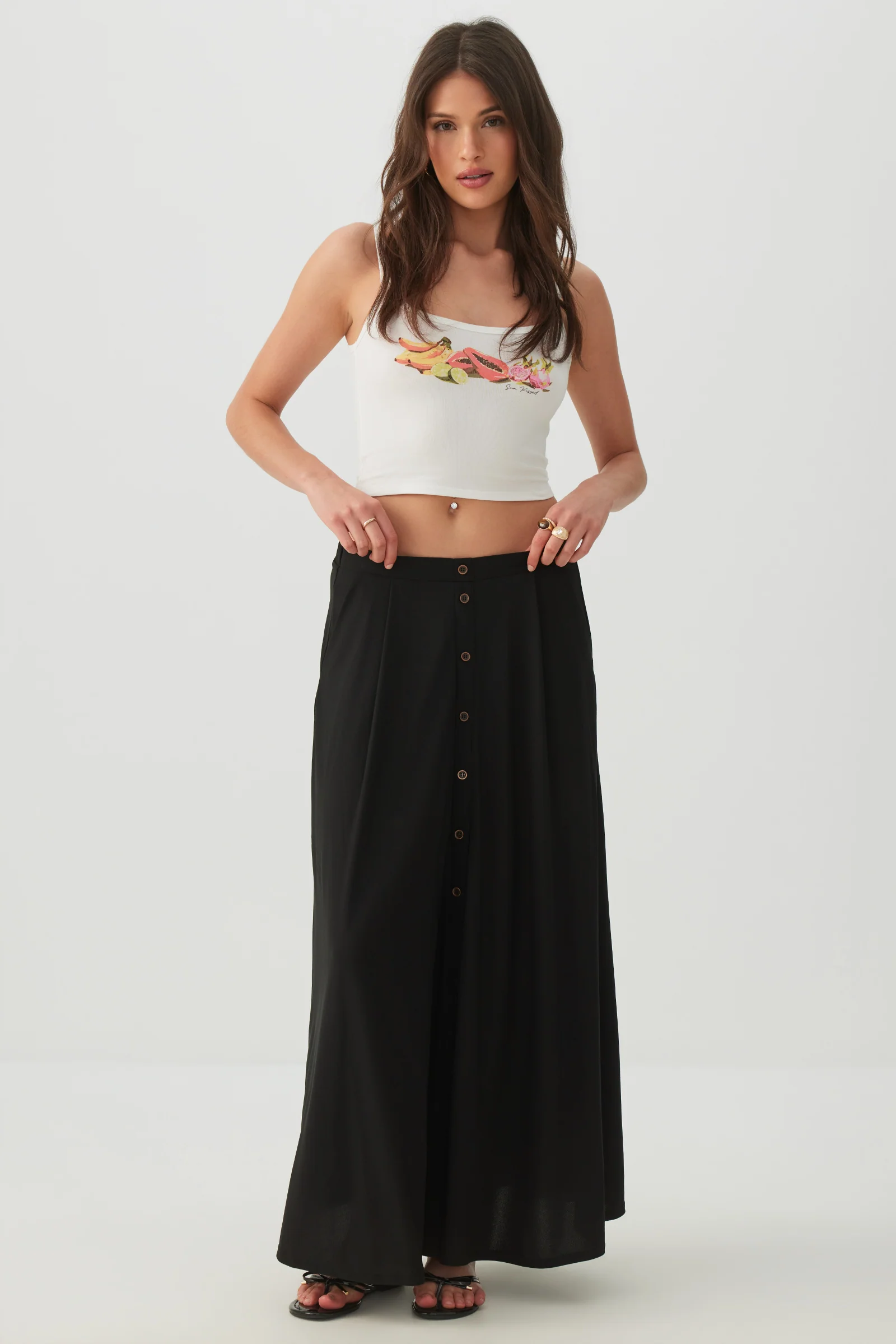 Knit Crepe Maxi Skirt