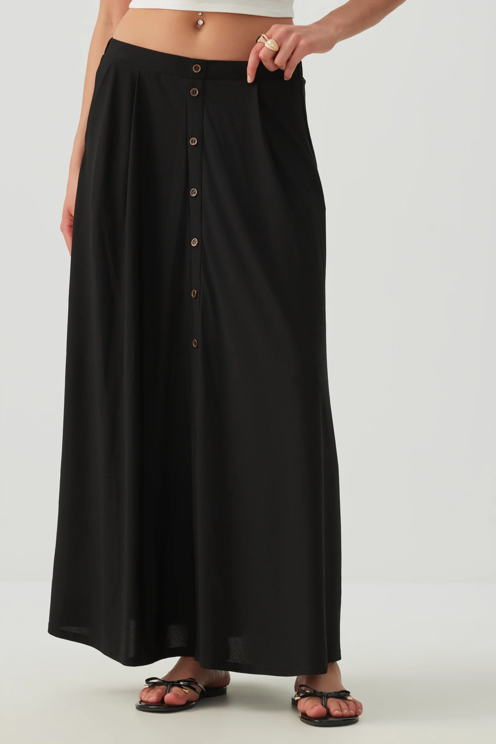 Knit Crepe Maxi Skirt - Image 2