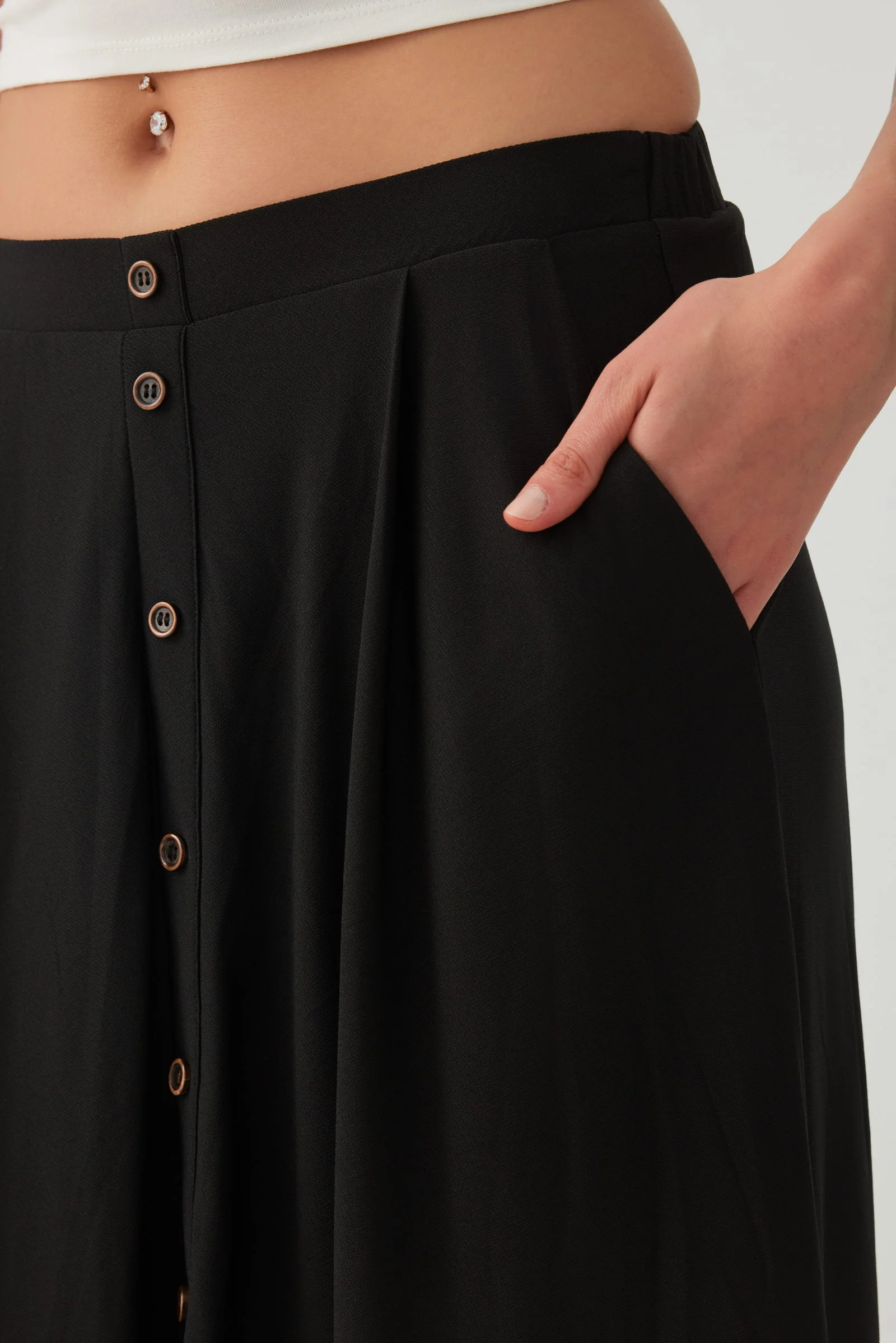Knit Crepe Maxi Skirt - Image 3