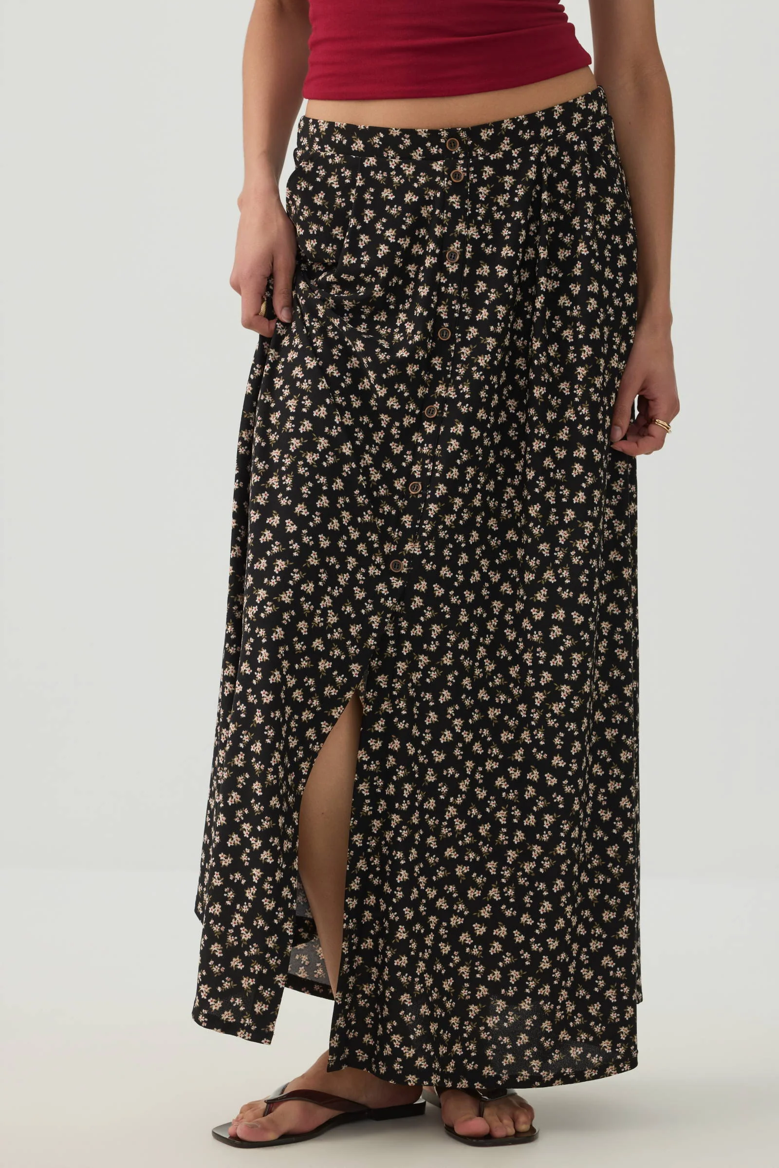 Knit Crepe Maxi Skirt - Image 2