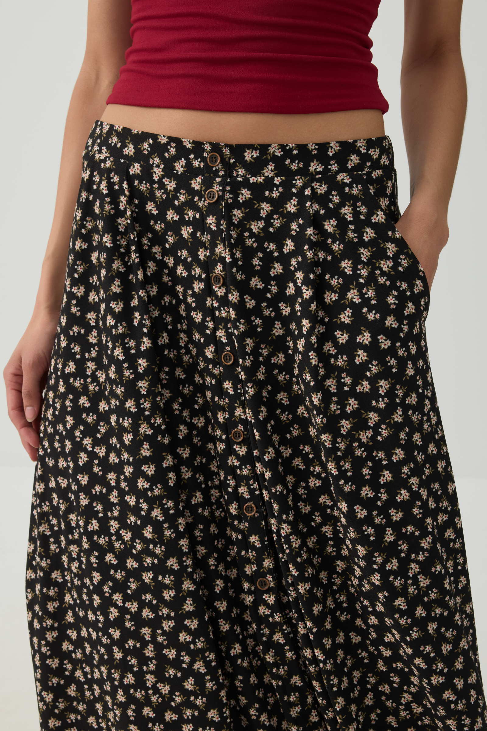 Knit Crepe Maxi Skirt - Image 3