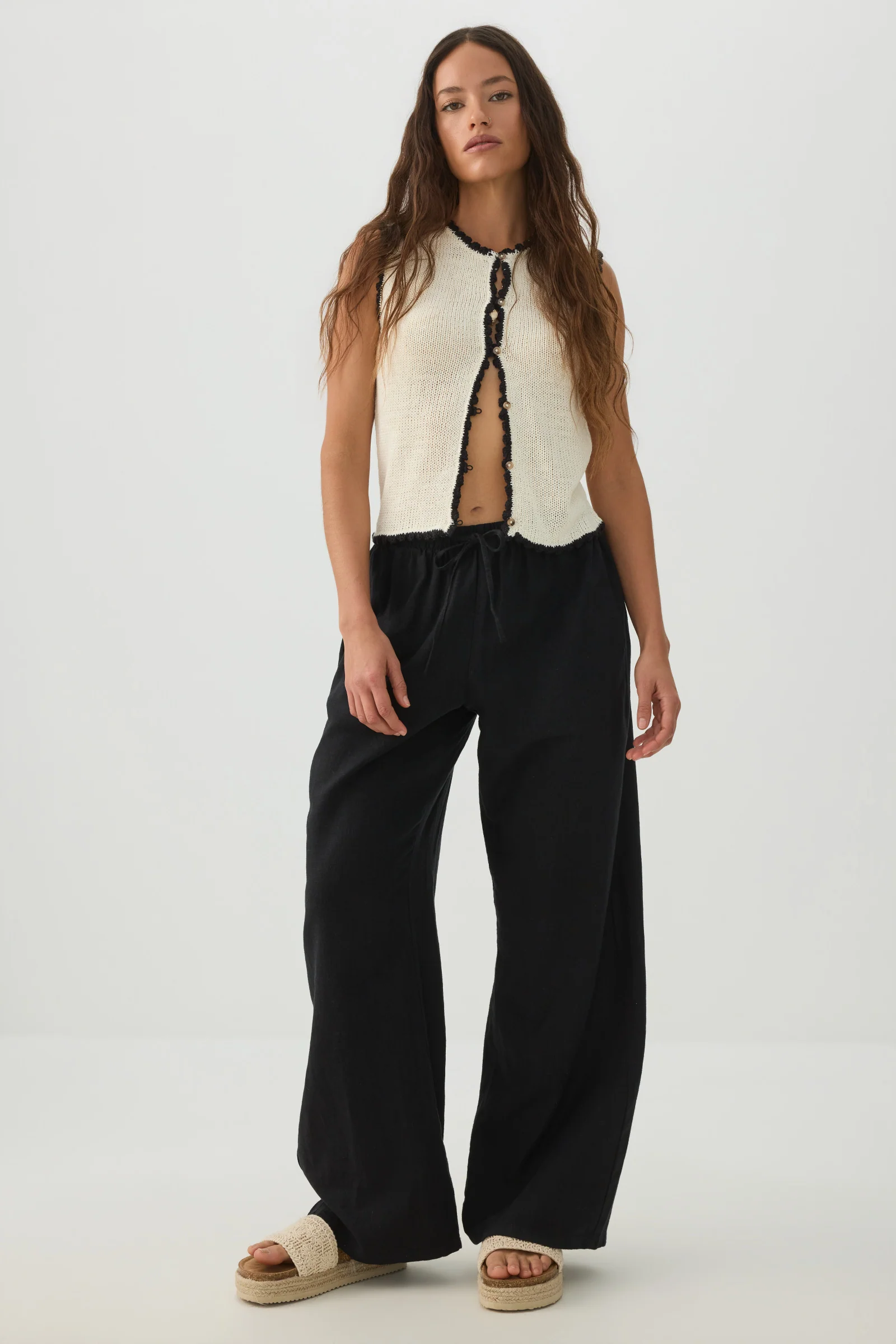 Knit Cropped Sweater Vest - Image 4
