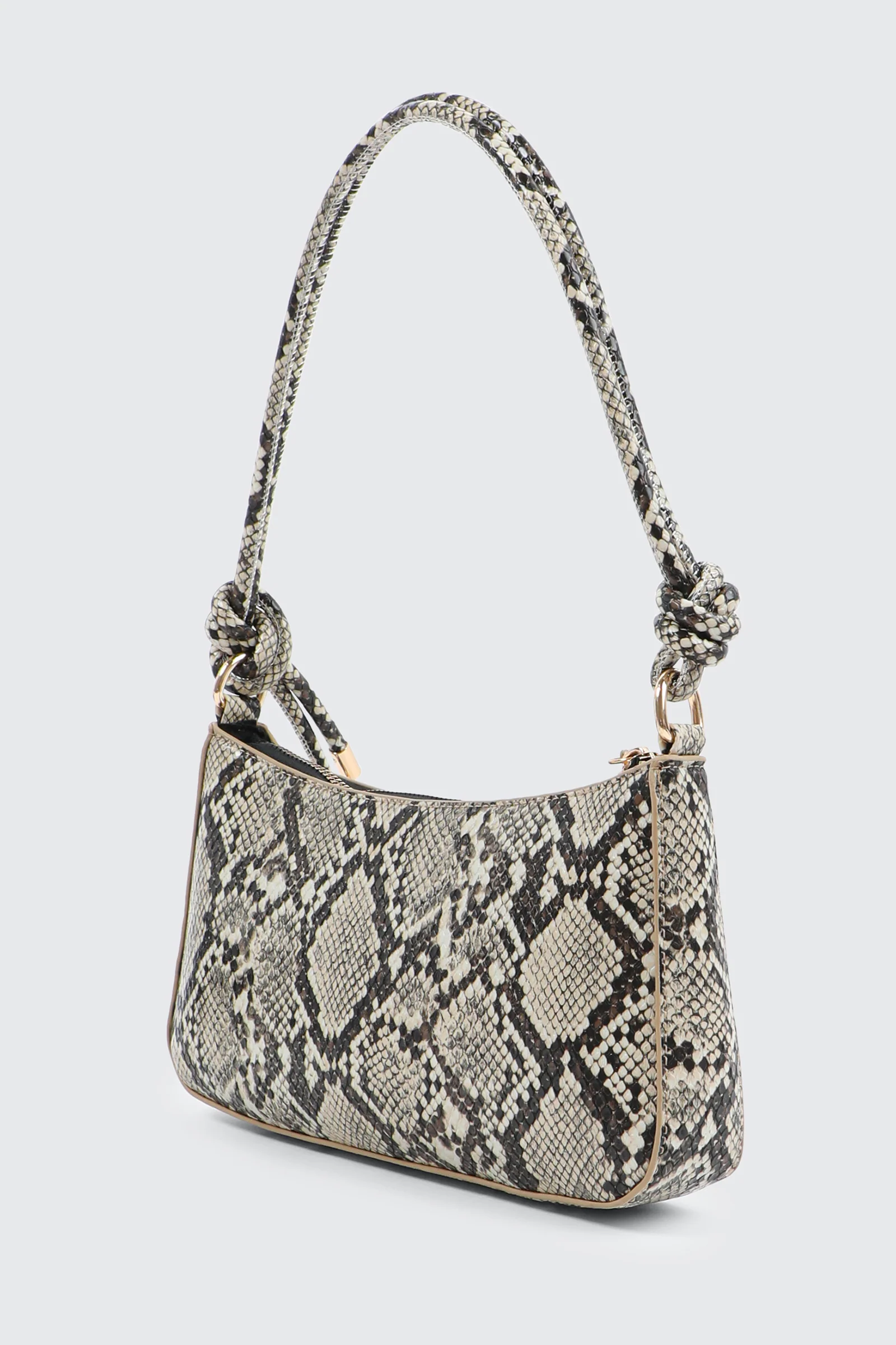 Knotted Handle Shoulder Bag with Crossbody Strap - Image 3
