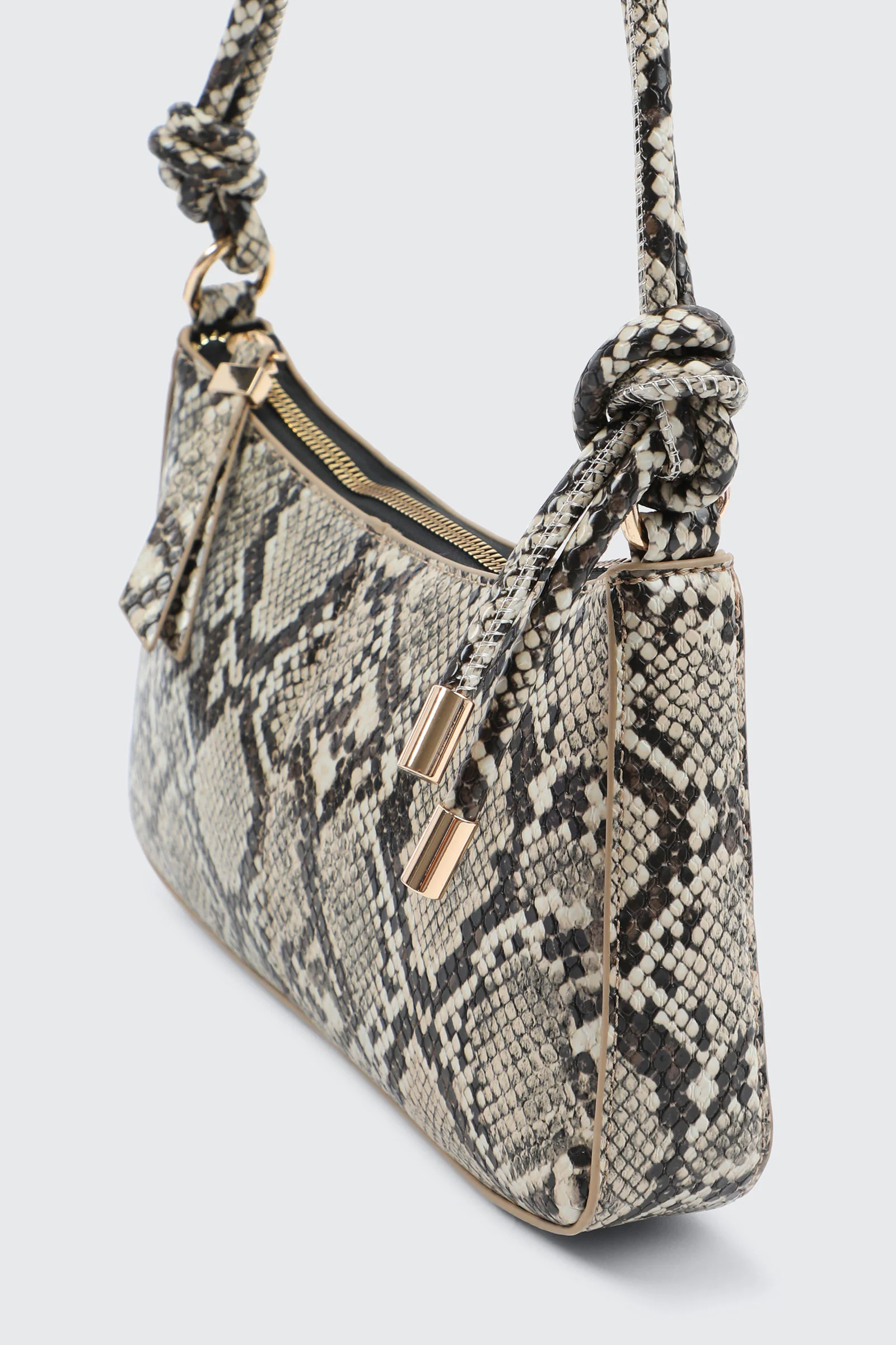 Knotted Handle Shoulder Bag with Crossbody Strap - Image 4