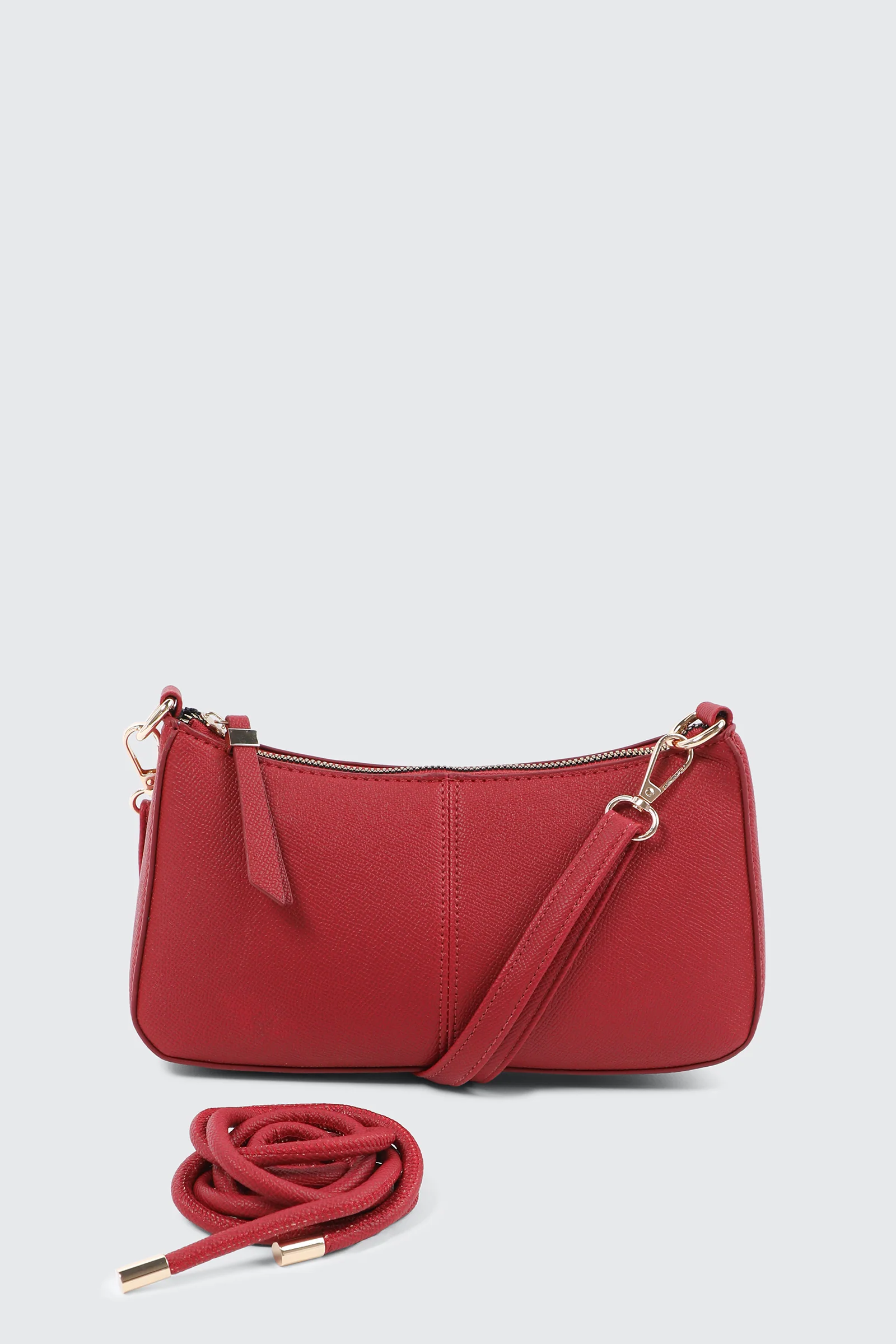 Knotted Handle Shoulder Bag with Crossbody Strap - Image 2