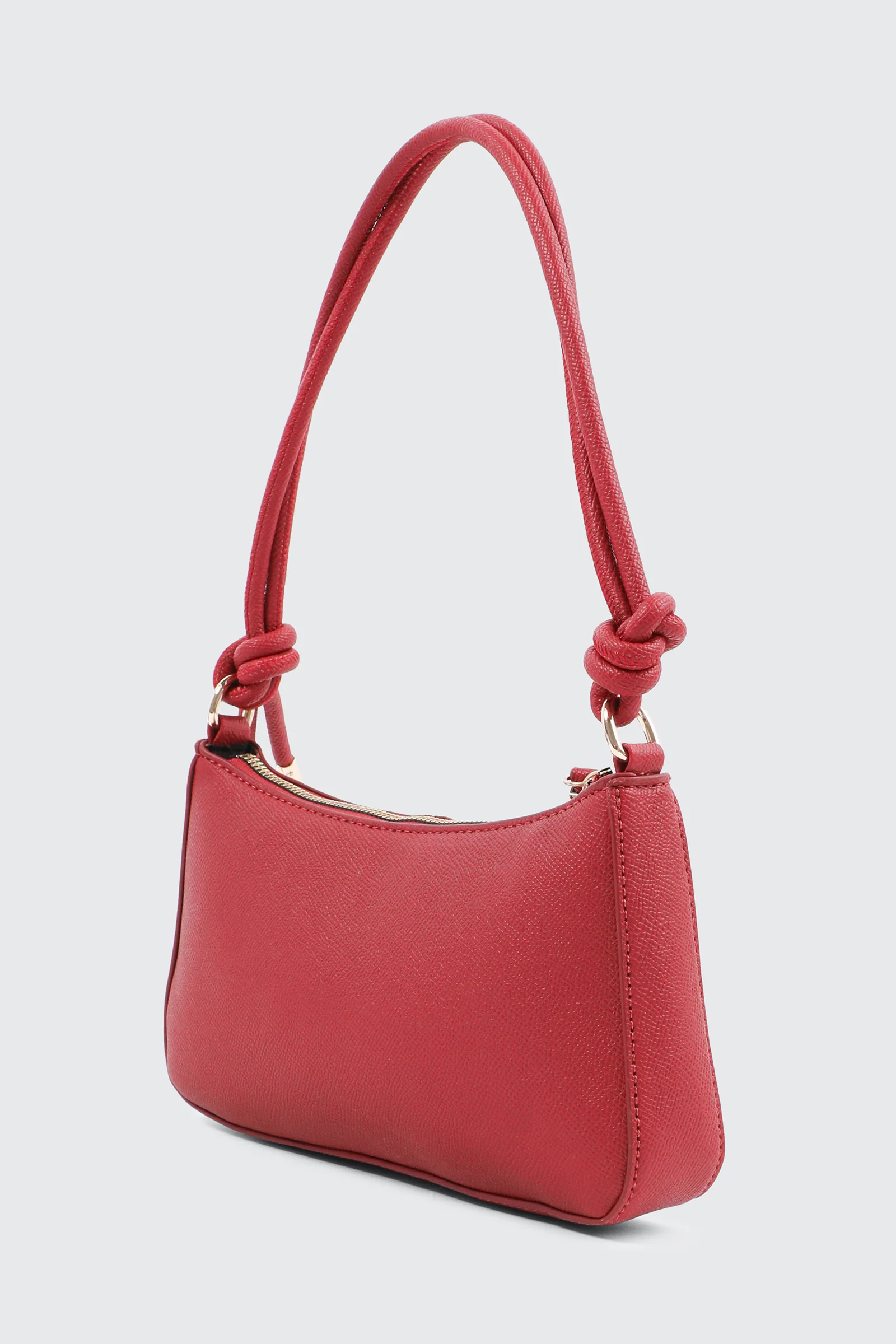 Knotted Handle Shoulder Bag with Crossbody Strap - Image 3