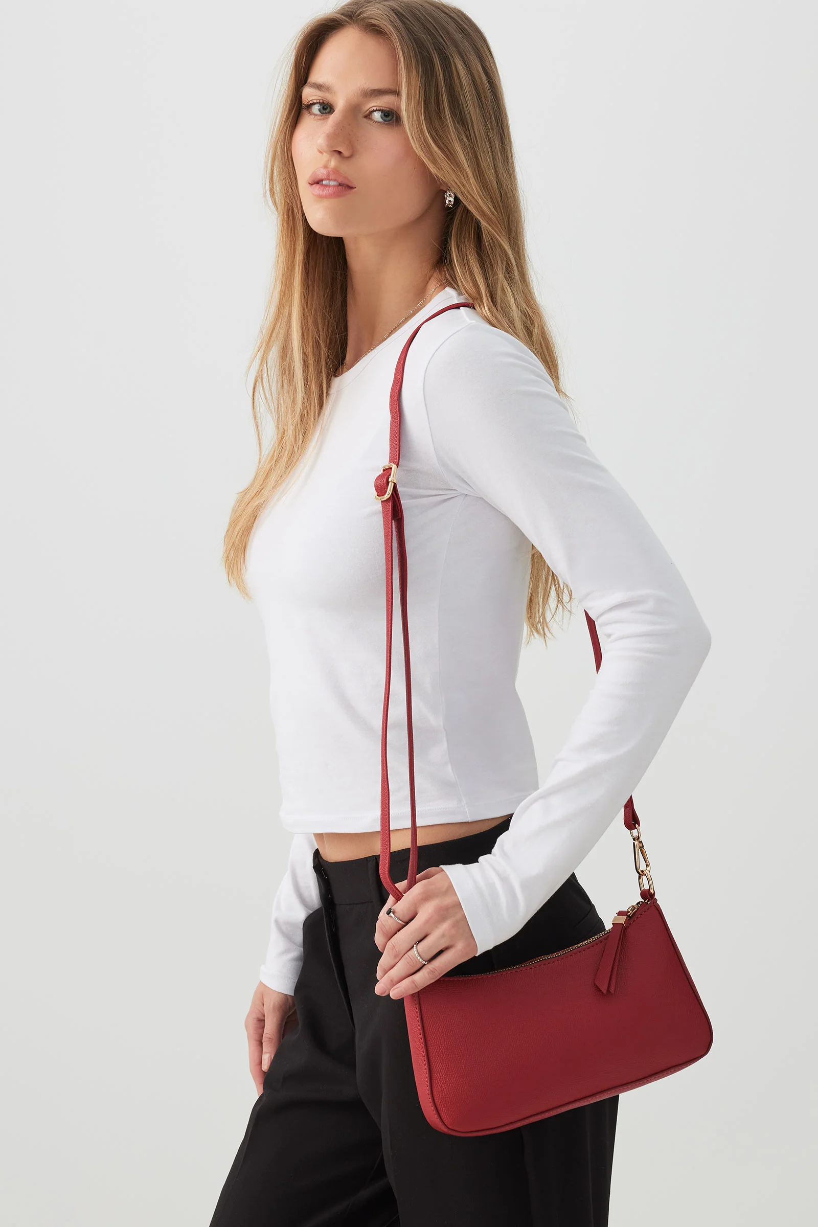 Knotted Handle Shoulder Bag with Crossbody Strap - Image 6