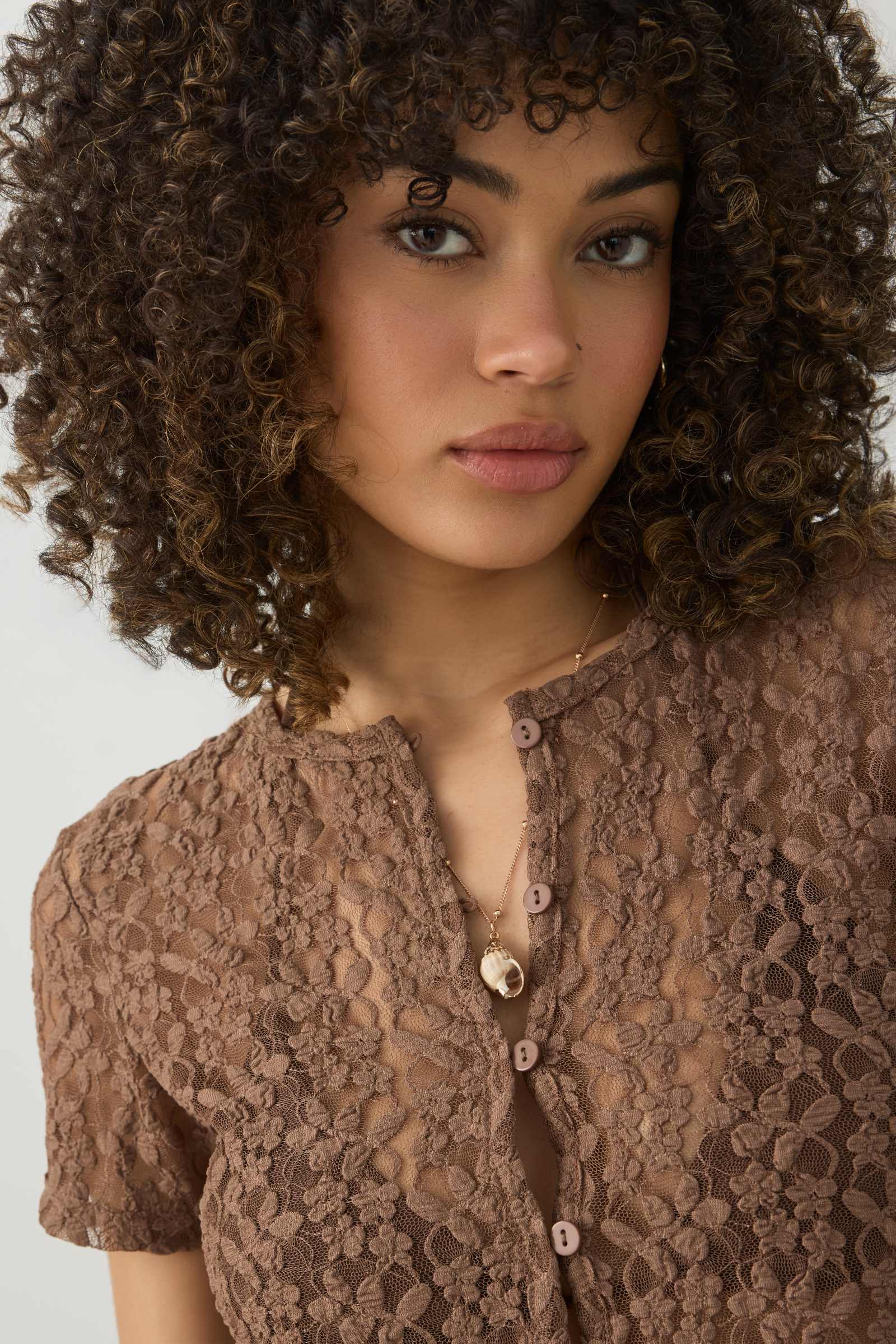 Lace Button-Front Top - Image 2