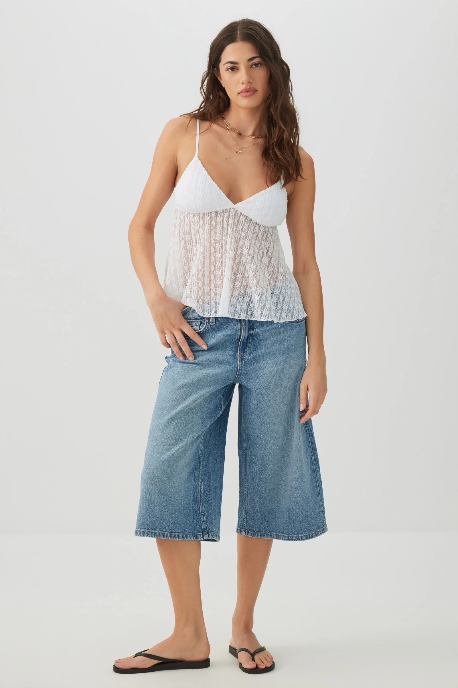 Lace Cropped Tank - Image 2
