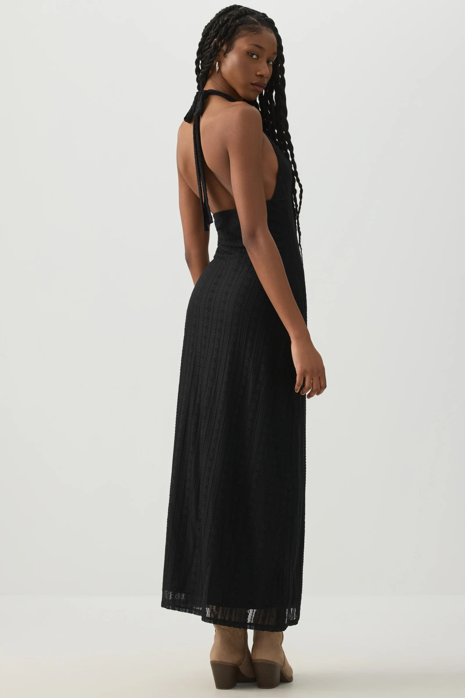 Lace Halter Maxi Dress - Image 4
